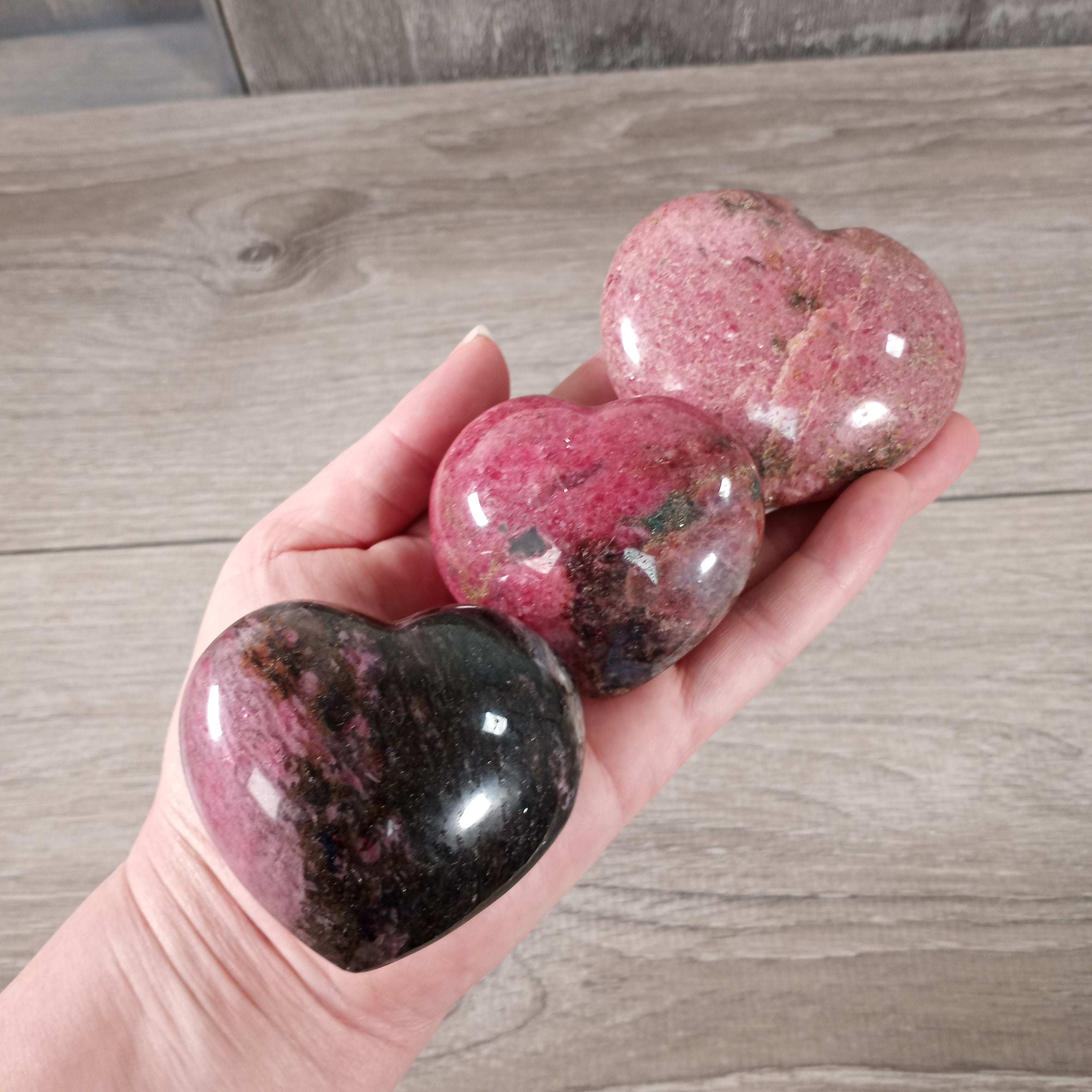 rhodonite hearts wholesale gemstone carvings