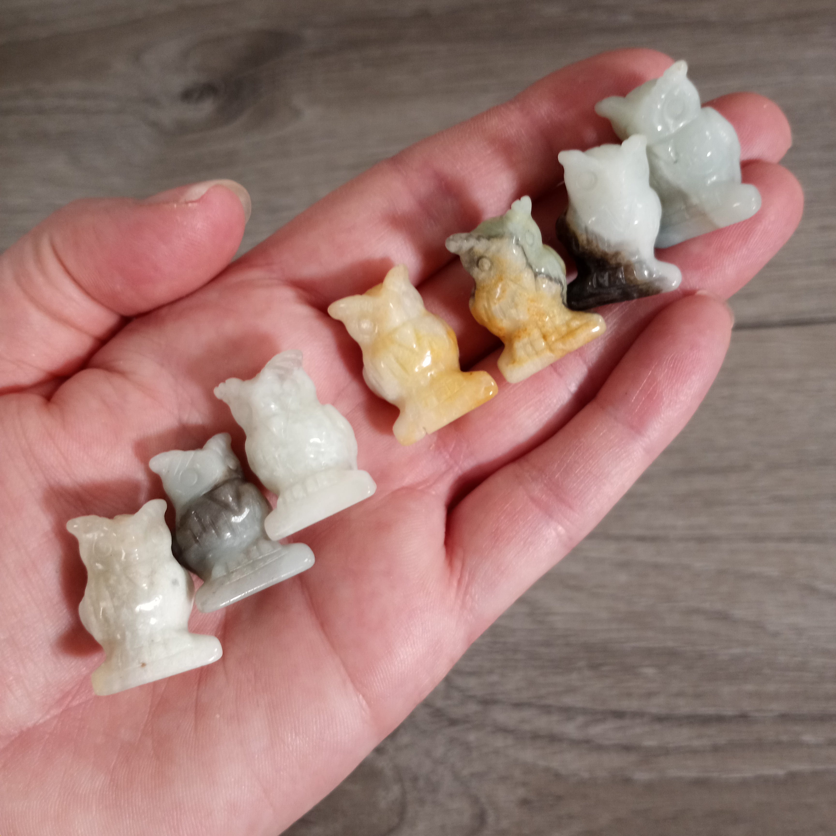 Gemstone Owl Figurine – Small Crystal Owl Decor