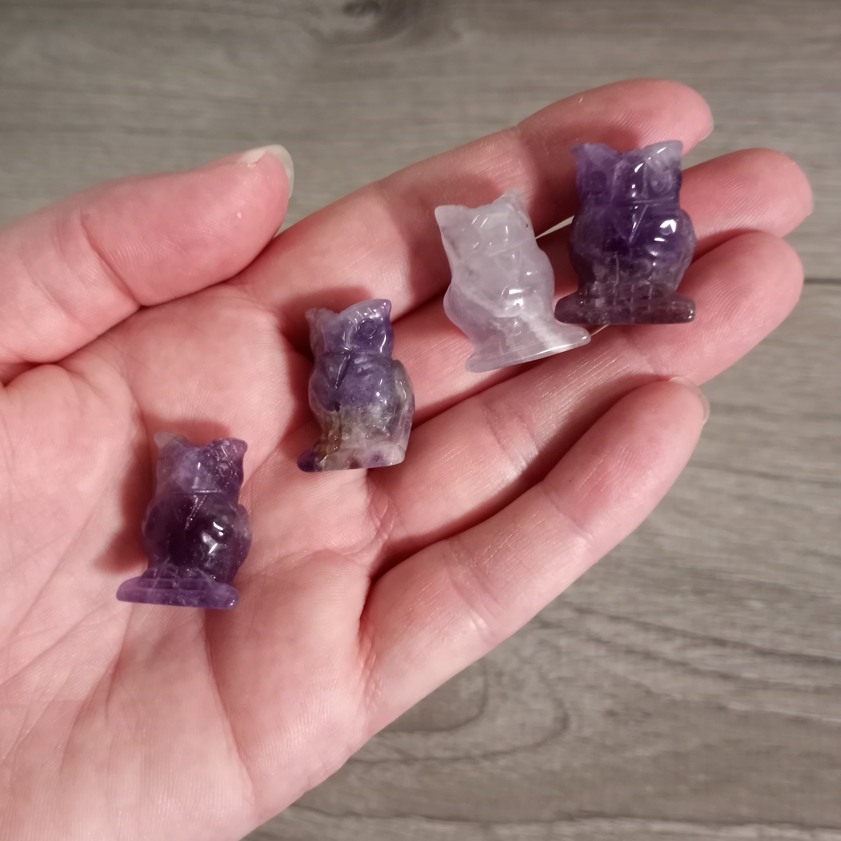 Gemstone Owl Figurine – Small Crystal Owl Decor