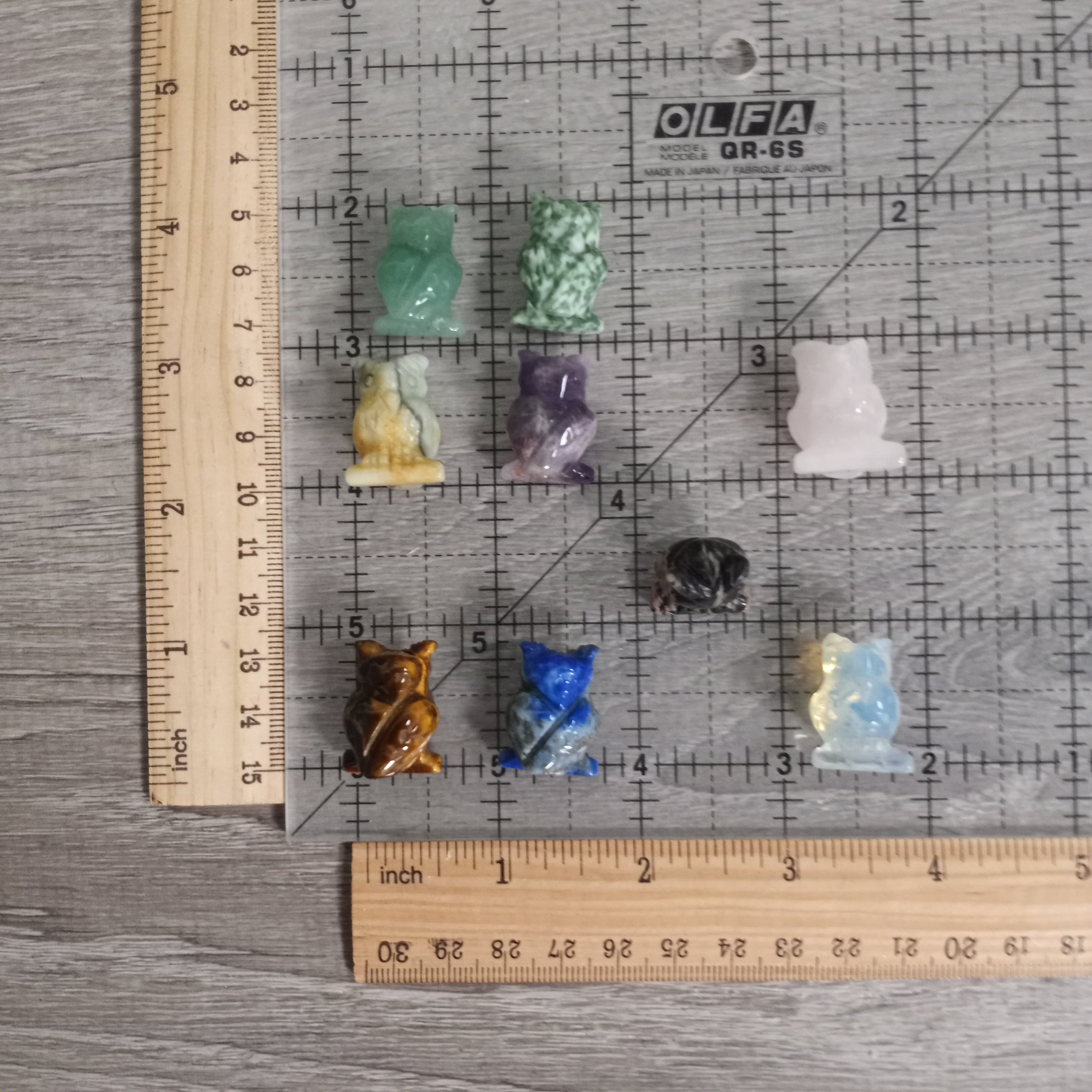 Gemstone Owl Figurine – Small Crystal Owl Decor