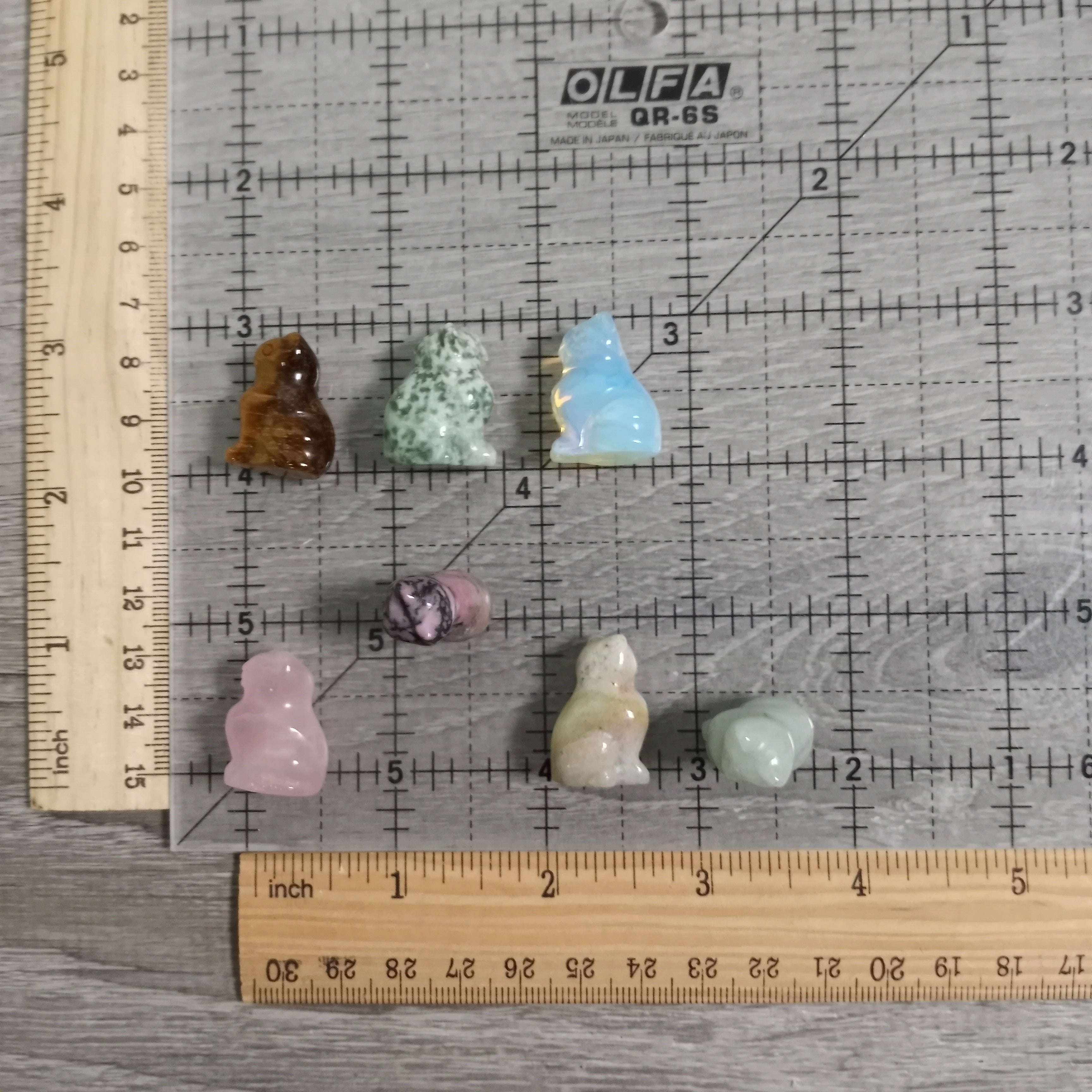 small gemstone cat figurines