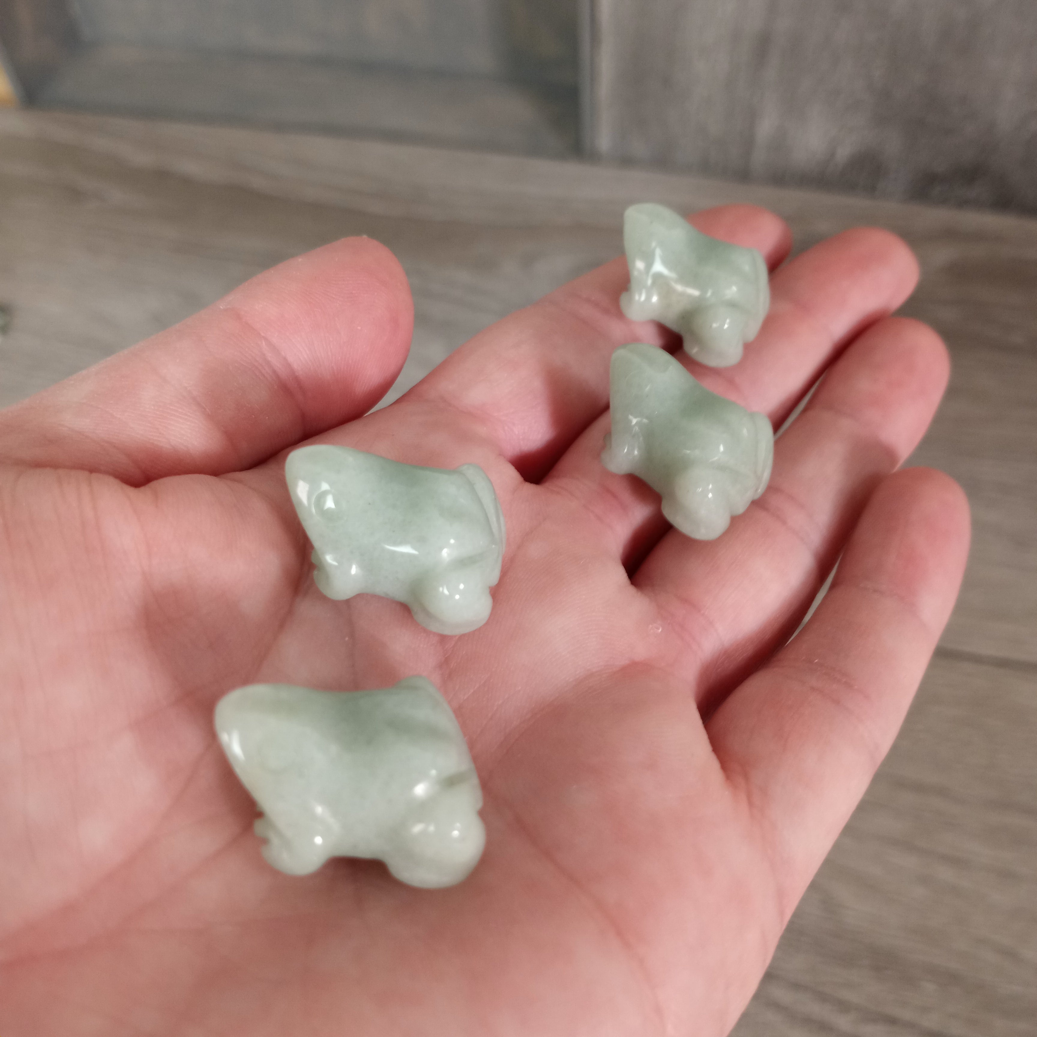 aventurine carved frog figurine made from natural gemstone for gift shops