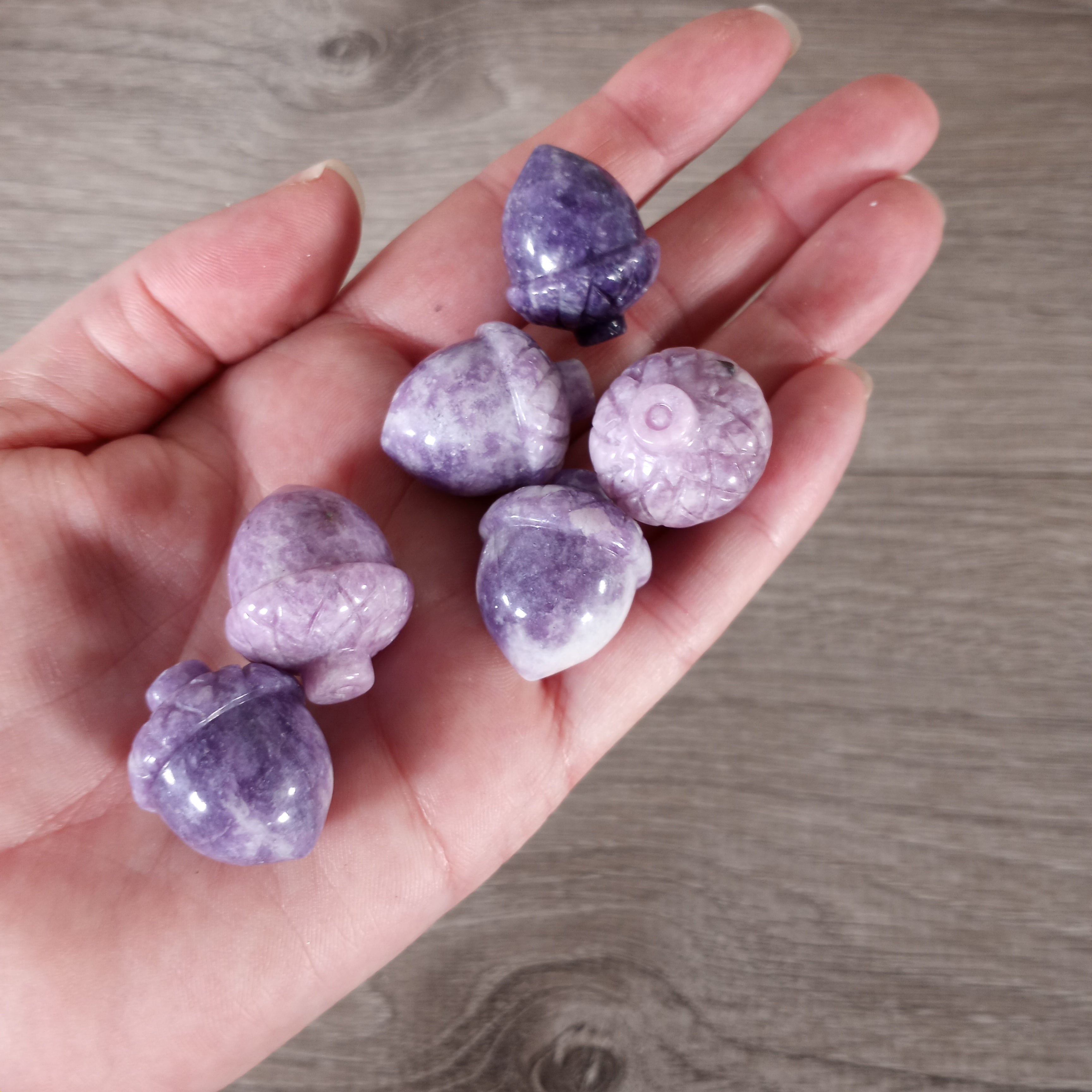 lepidolite gemstone acorn totems in bulk for wholesale buyers