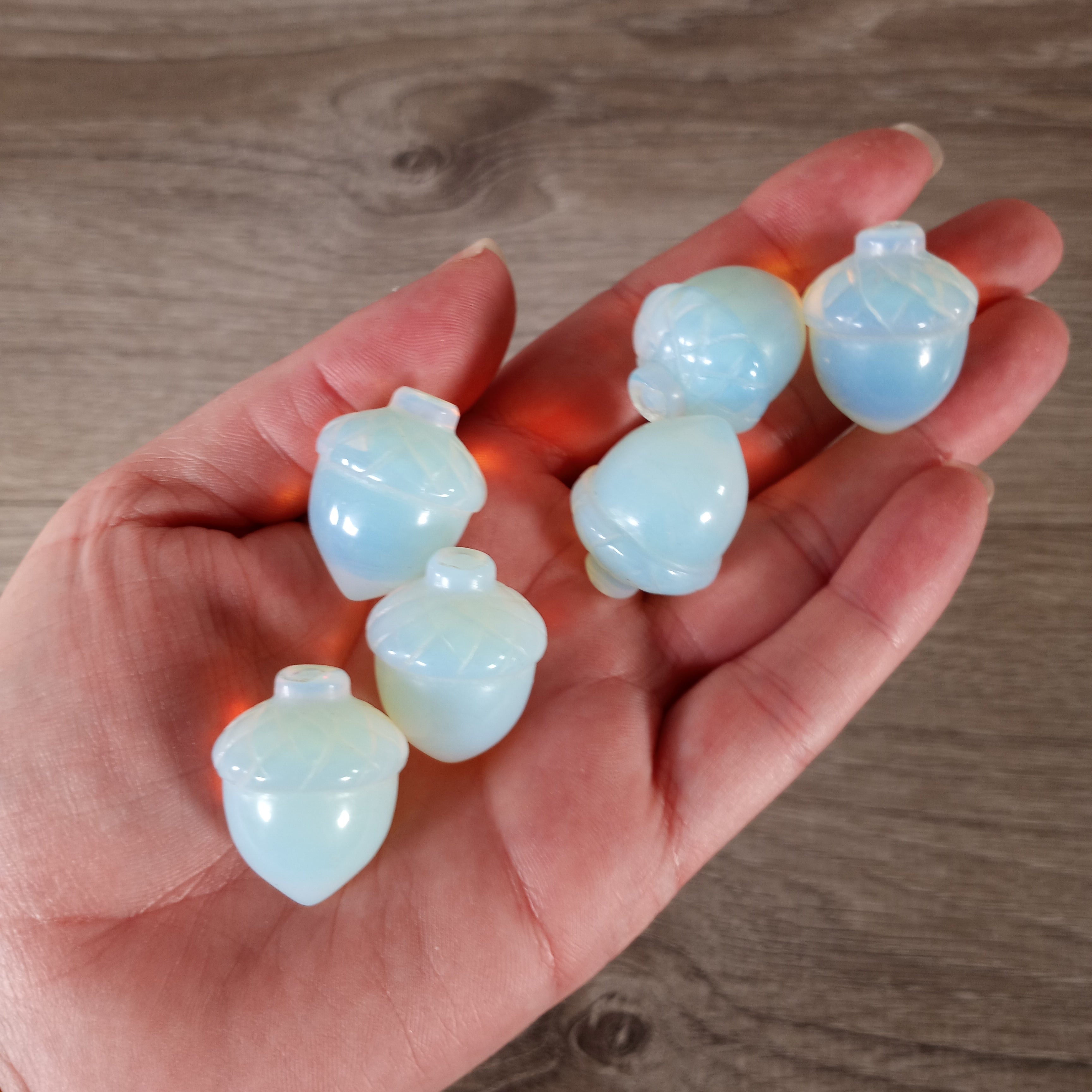 opalite bulk crystal acorn carvings