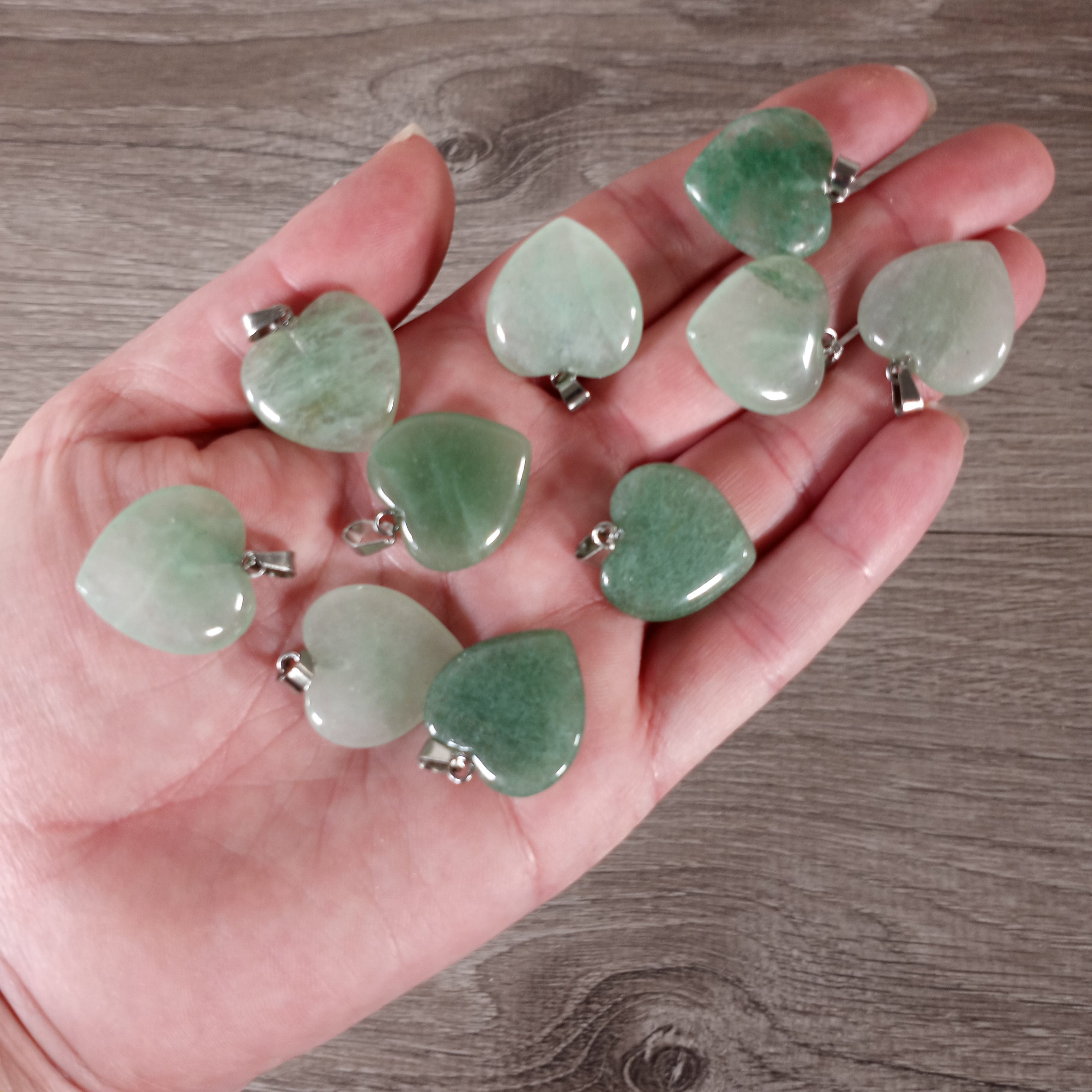 aventurine wholesale crystal pendants - hearts