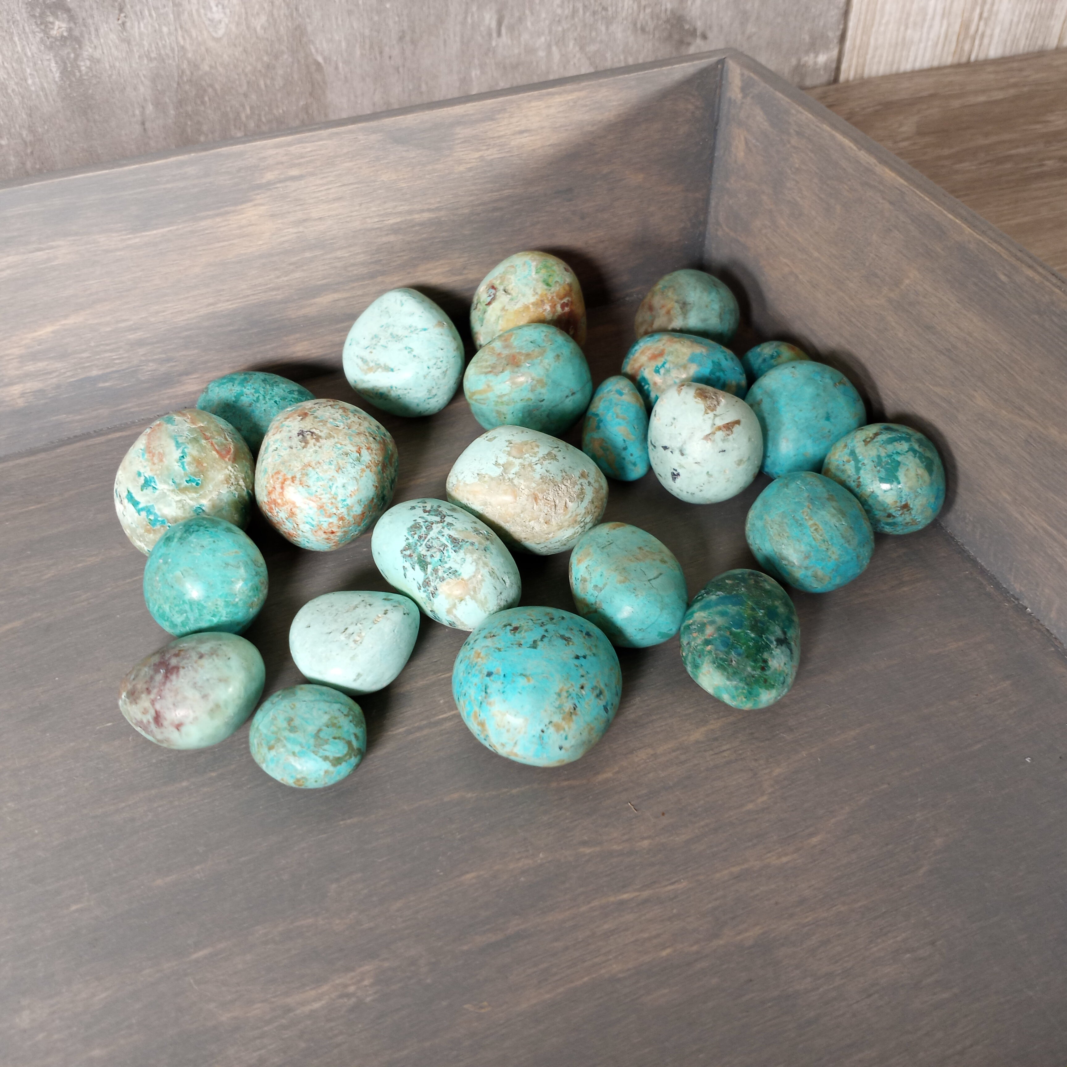Wholesale Chrysocolla Turquoise healing stones by the pound.