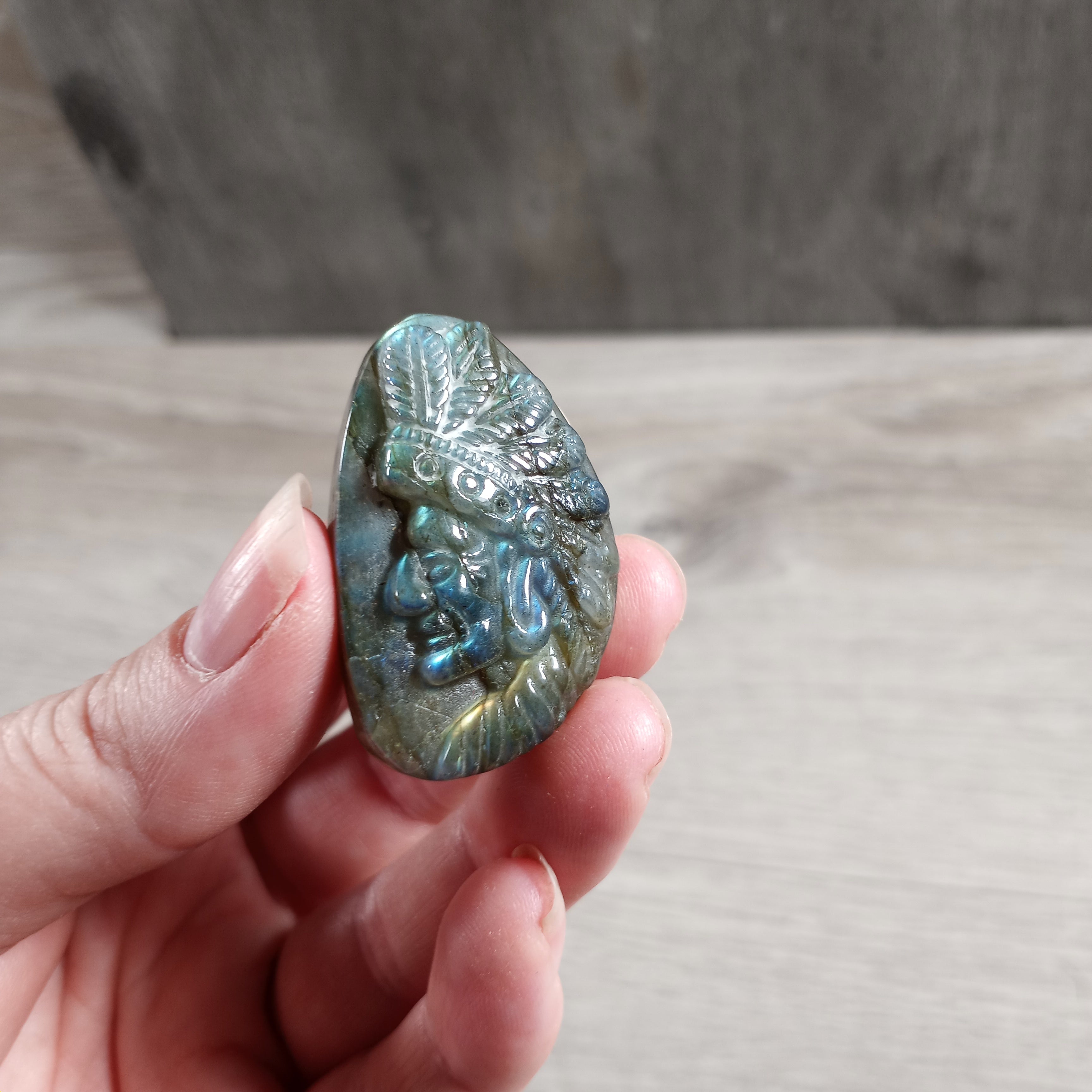 Wholesale gemstone Native American figurine made from natural labradorite