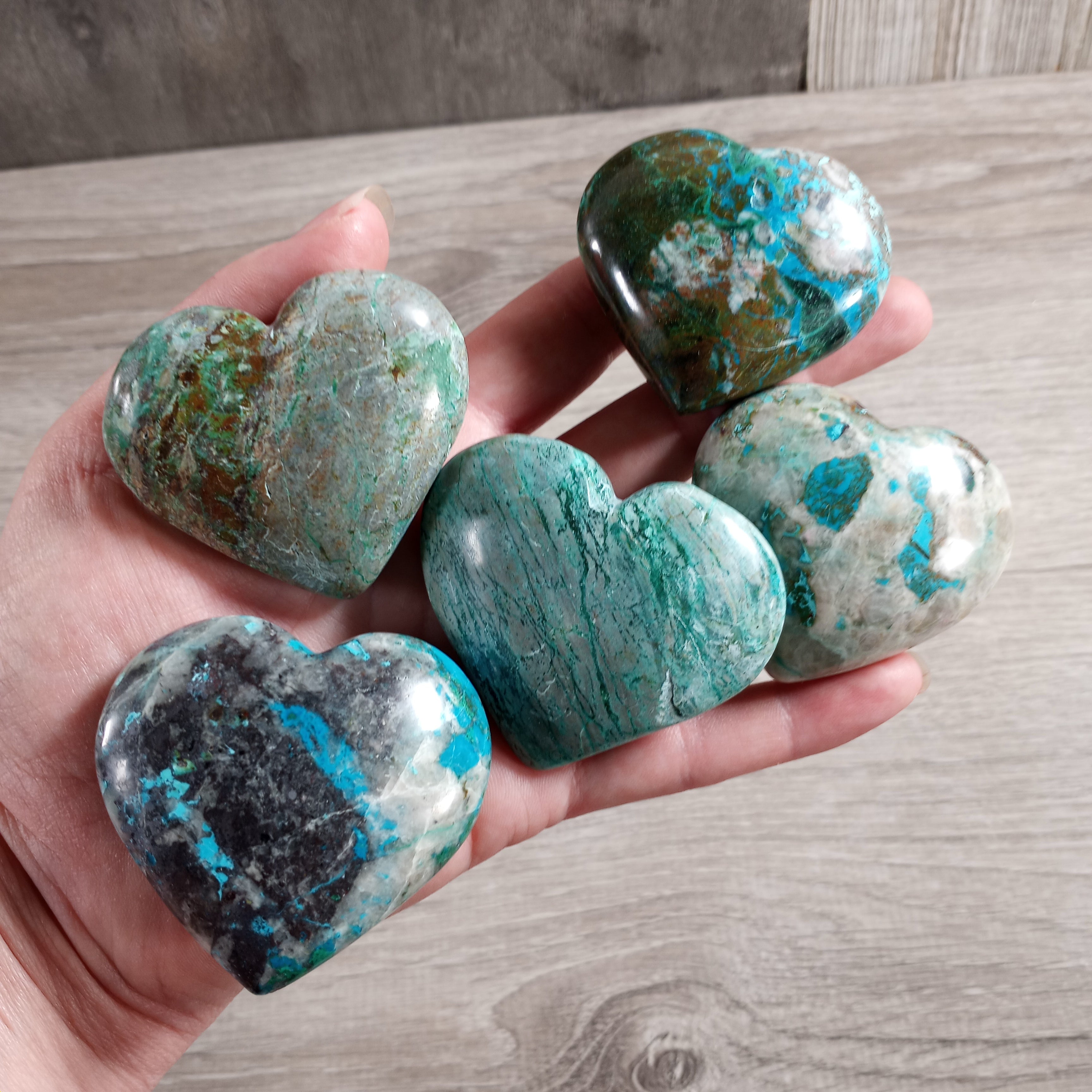 chrysocolla hearts big for wholesale