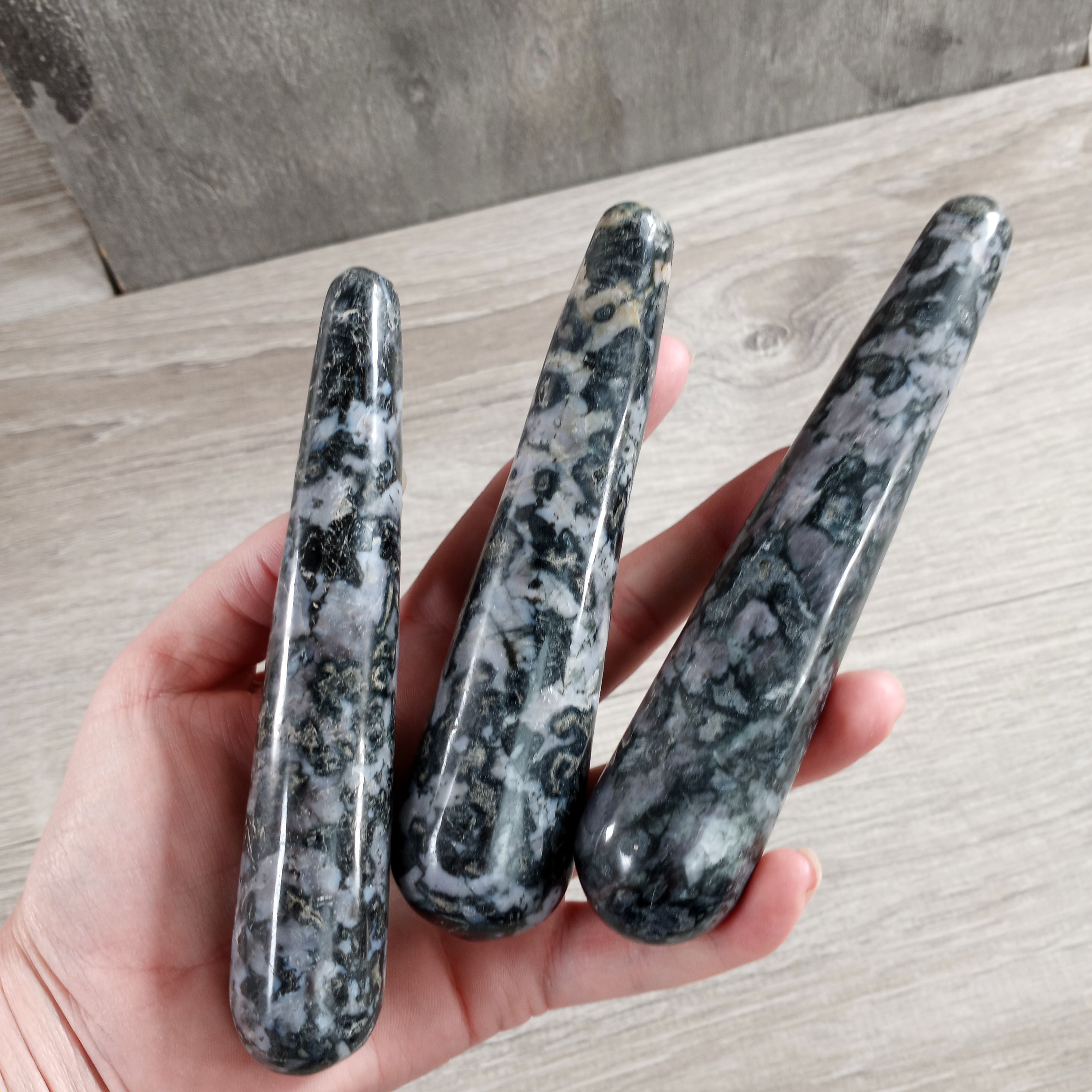 Mystic Merlinite Large Round Wand – Indigo Gabbro Crystal