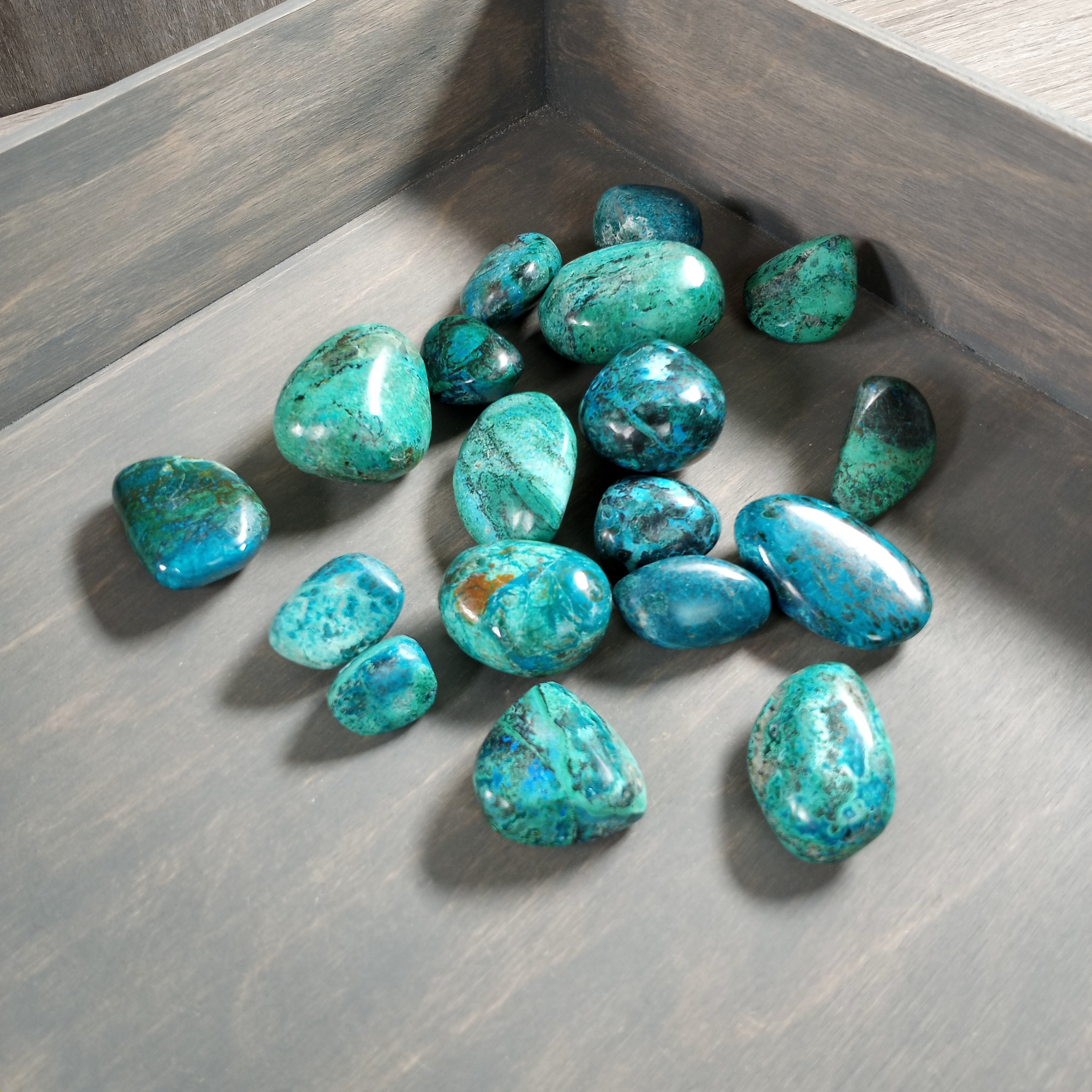 Premium Chrysocolla tumbled stones metaphysical supplies.