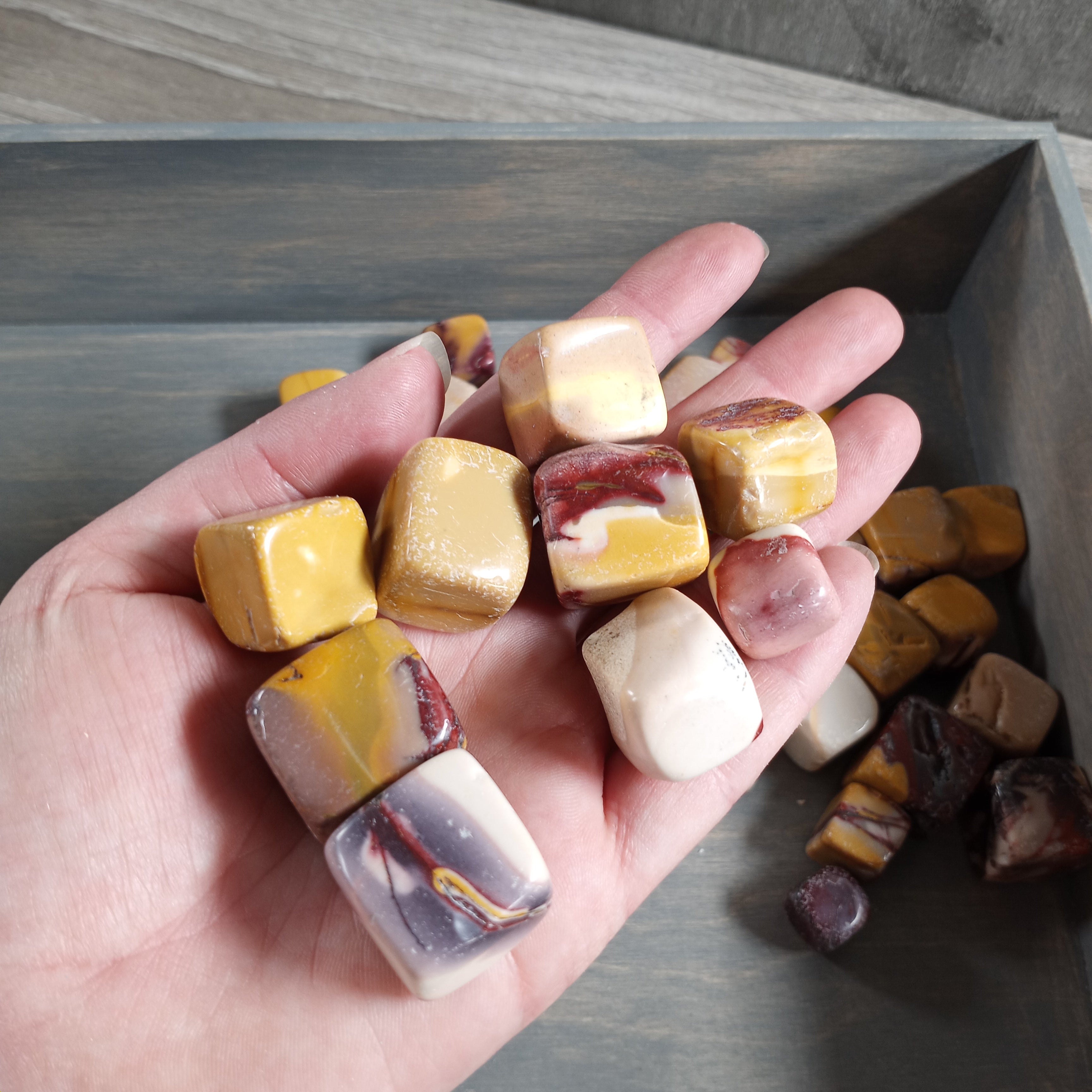 mookaite jasper tumbled stones cubic style wholesale 1 pound