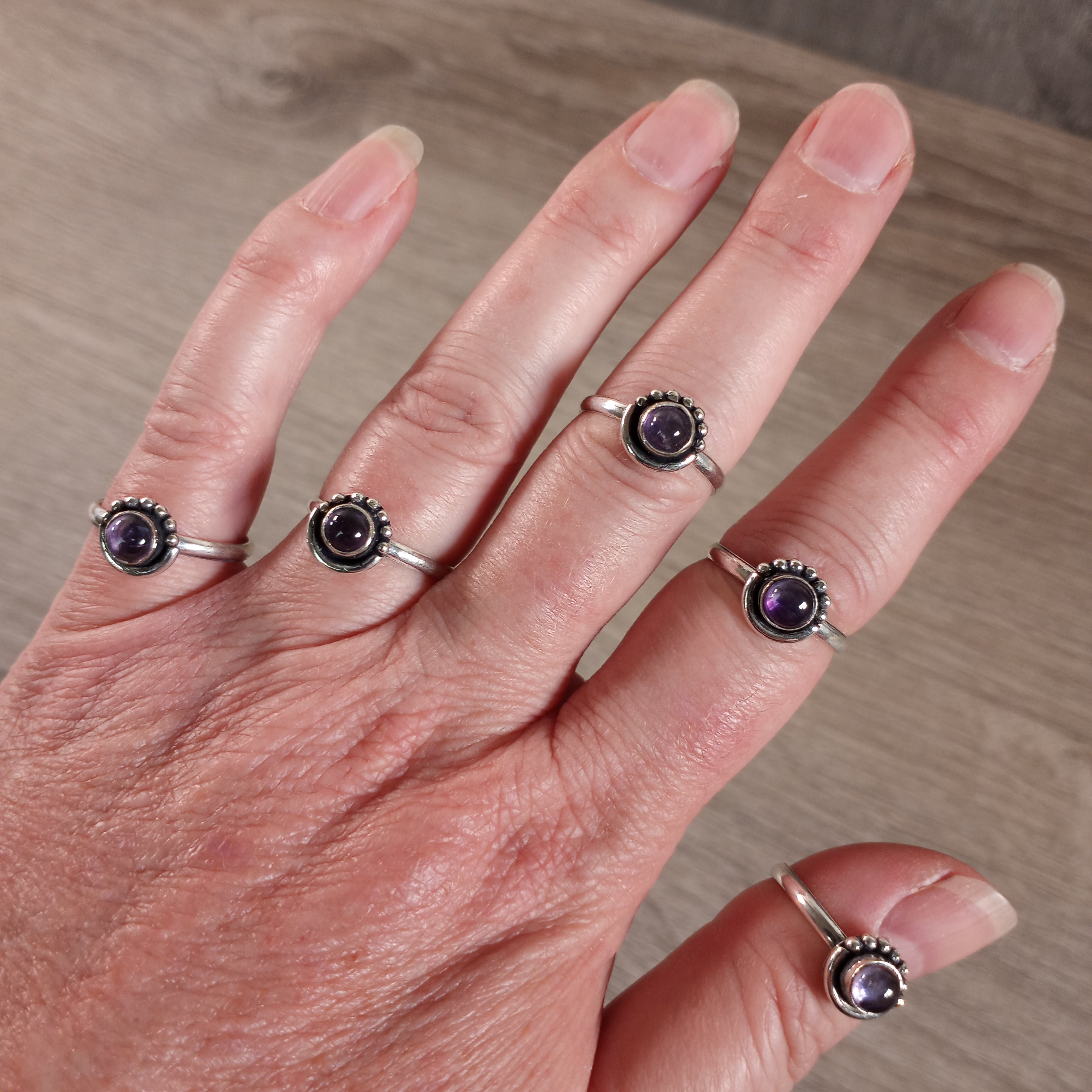 Amethyst pot metal ring bulk