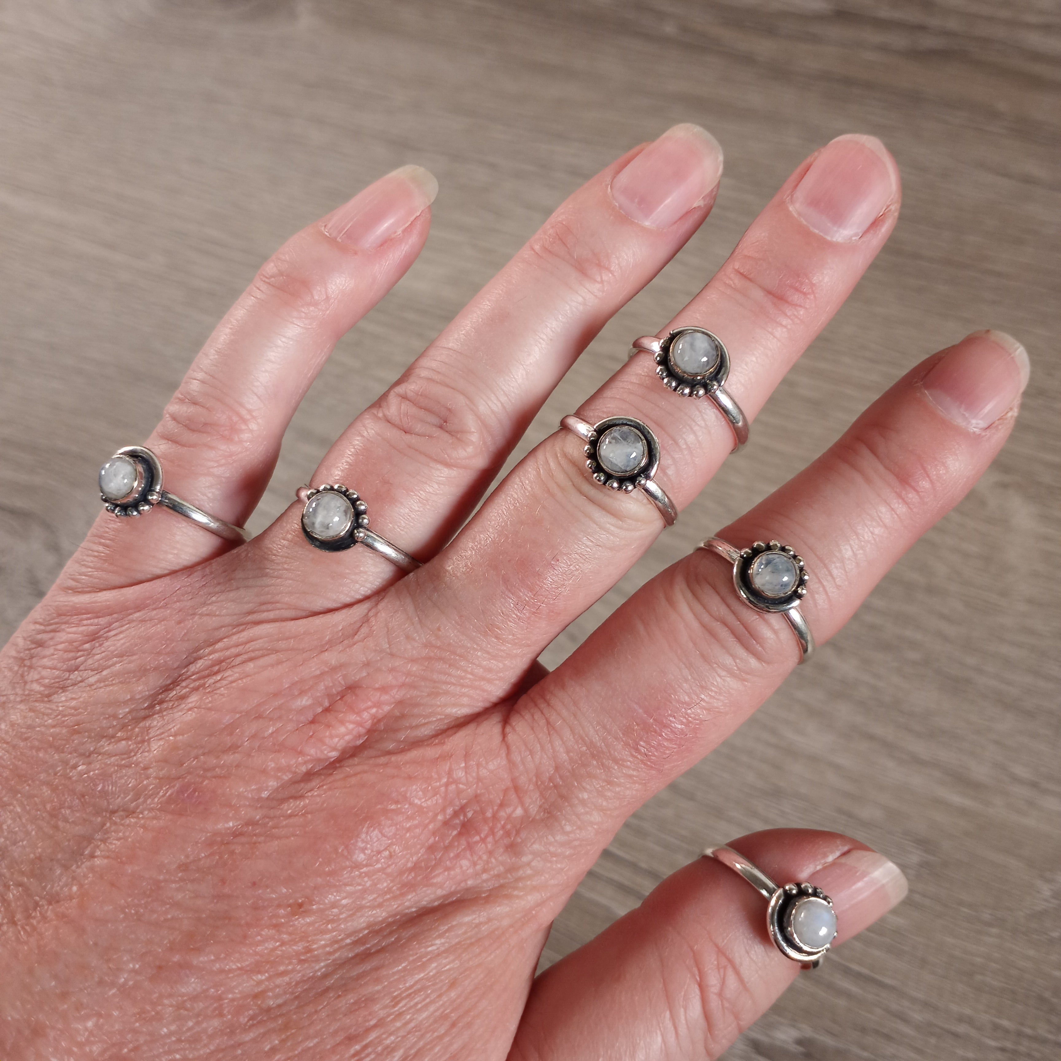 Moonstone affordable crystal rings bulk