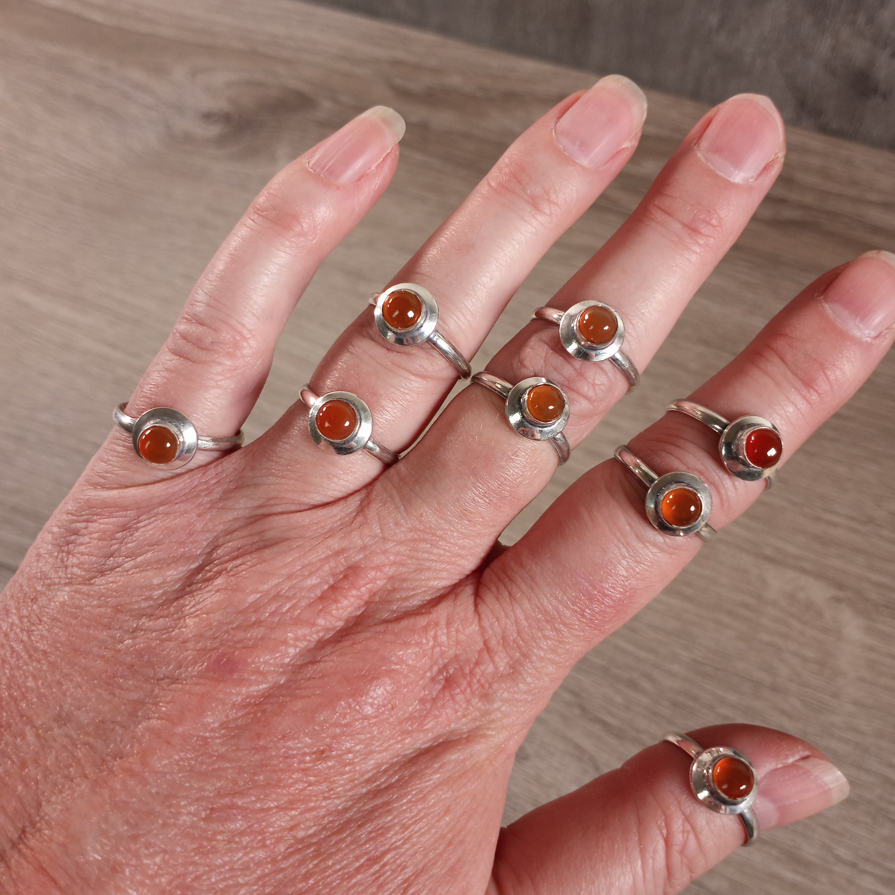 Carnelian affordable crystal rings, wholesale