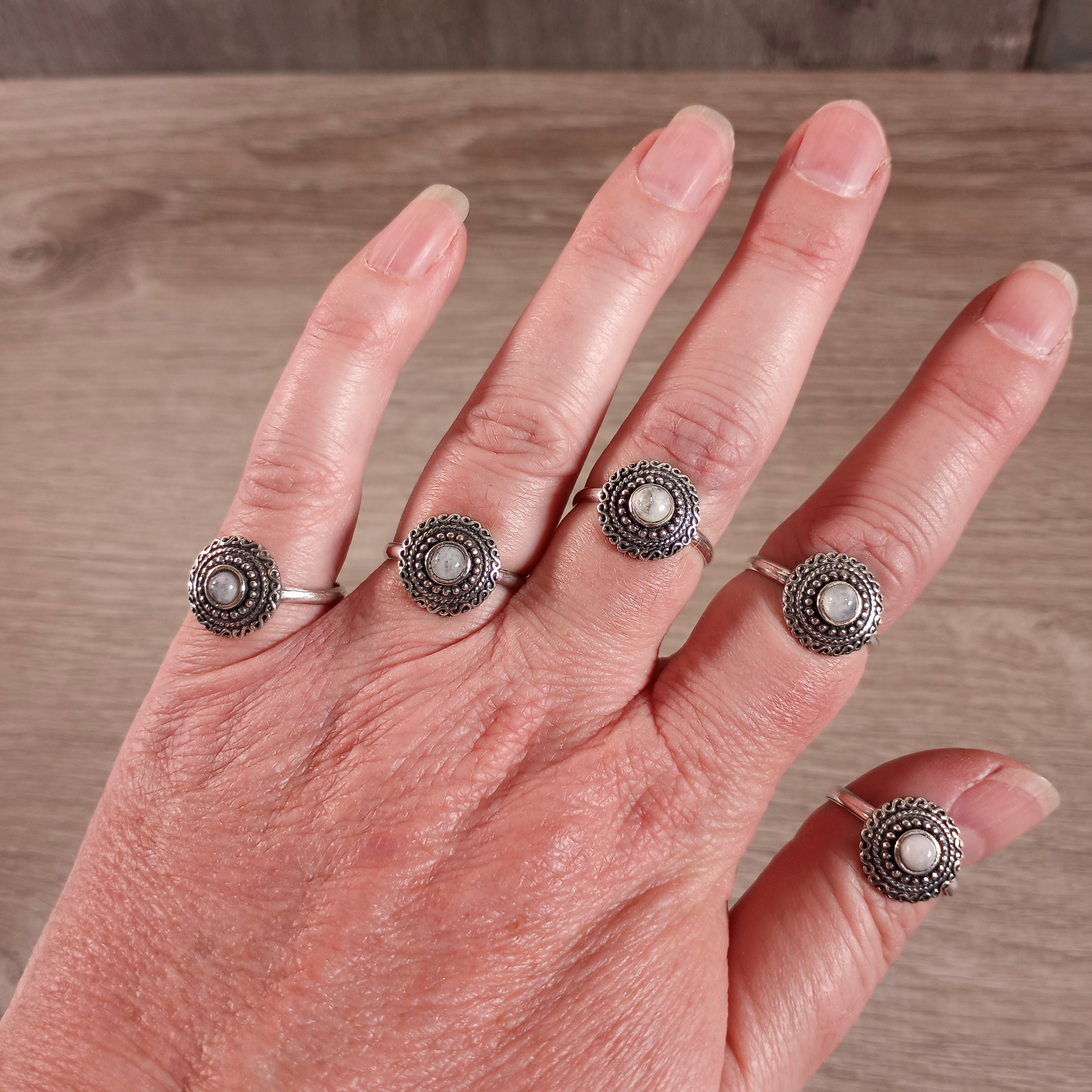 rainbow moonstone boho gemstone rings wholesale