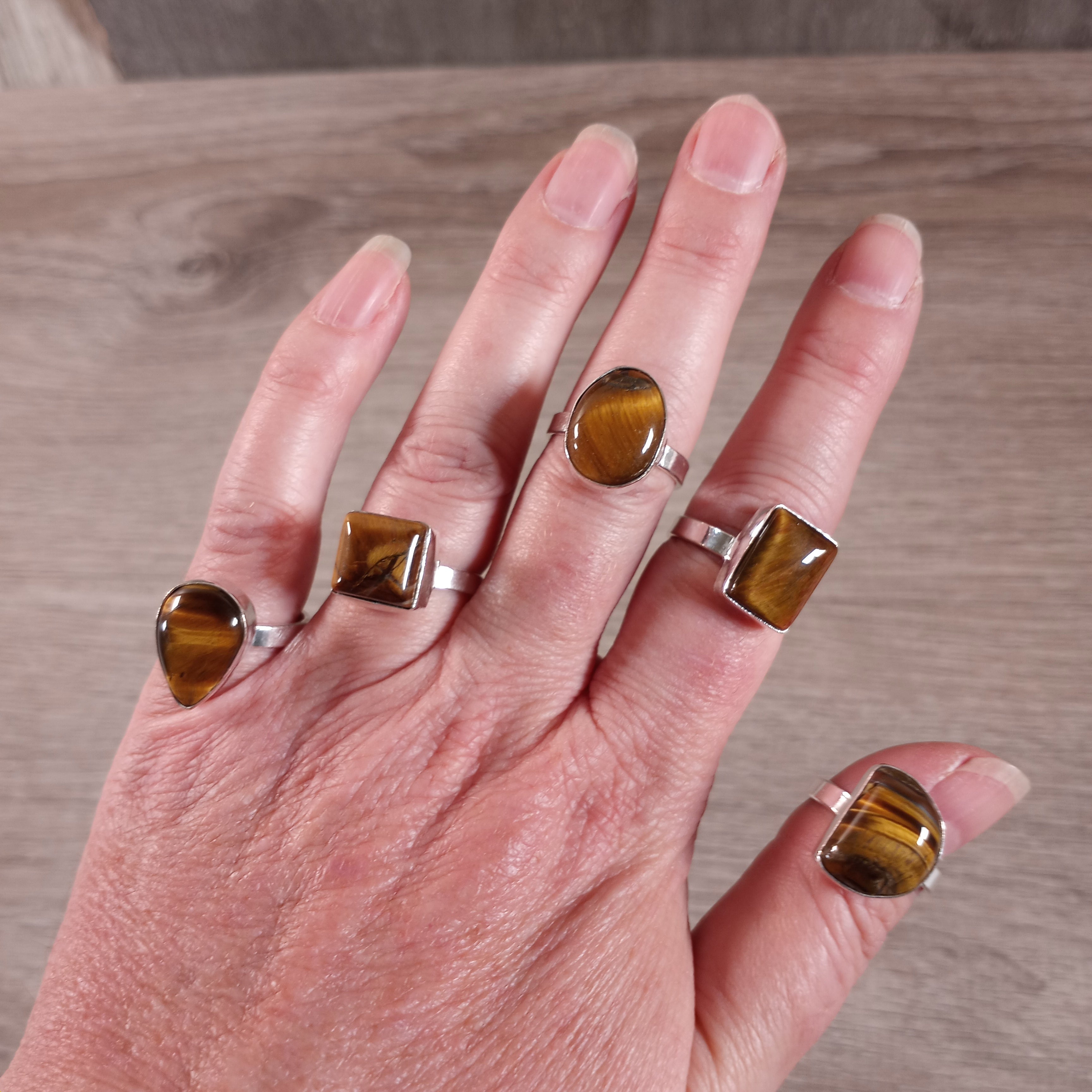 Tiger Eye metaphysical shop rings
