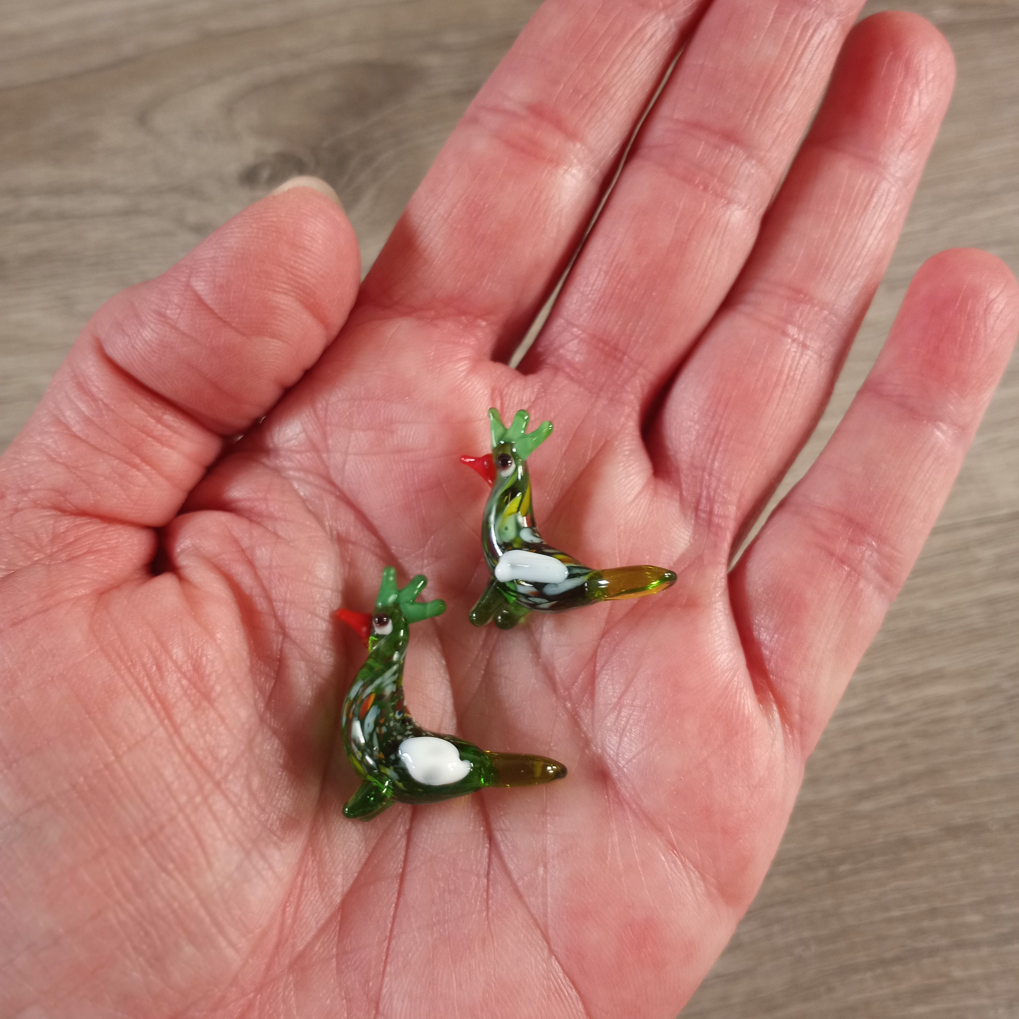 Peacock gift shop animal glass miniature bulk
