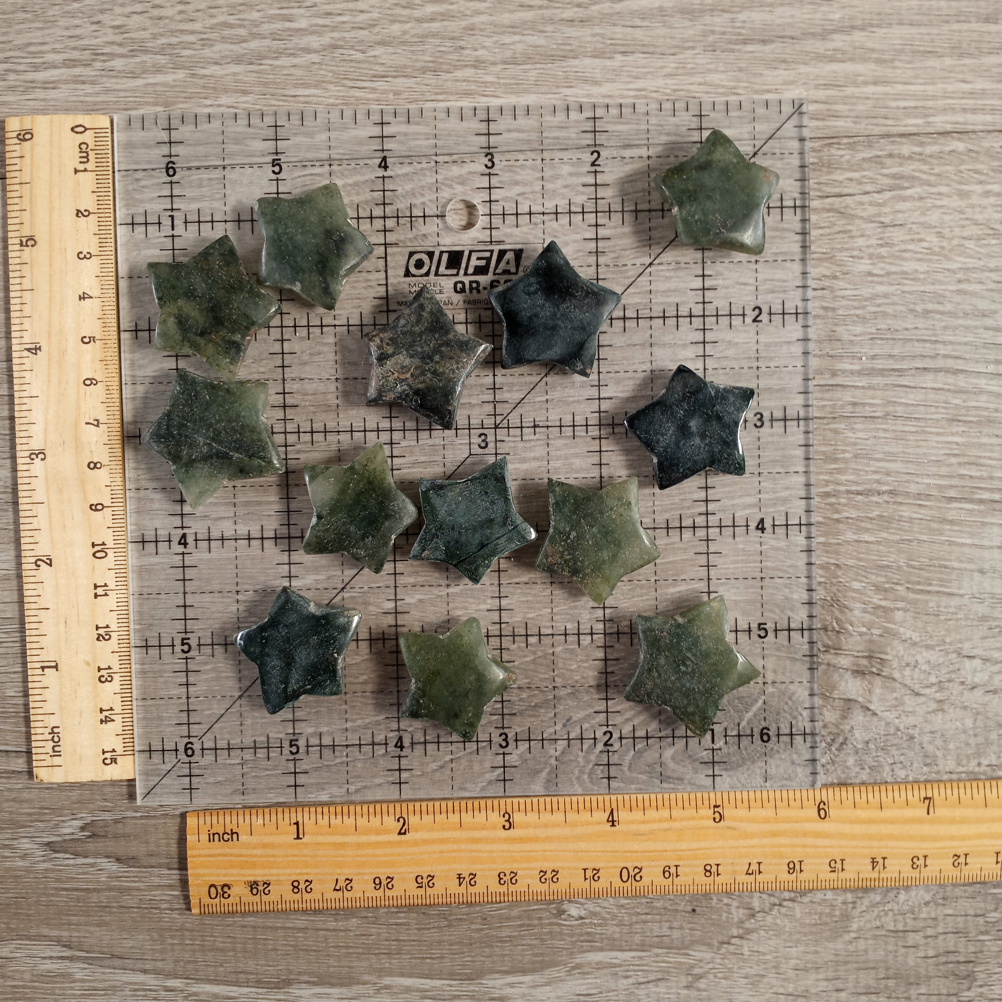 Nephrite jade star, crystal shop inventory