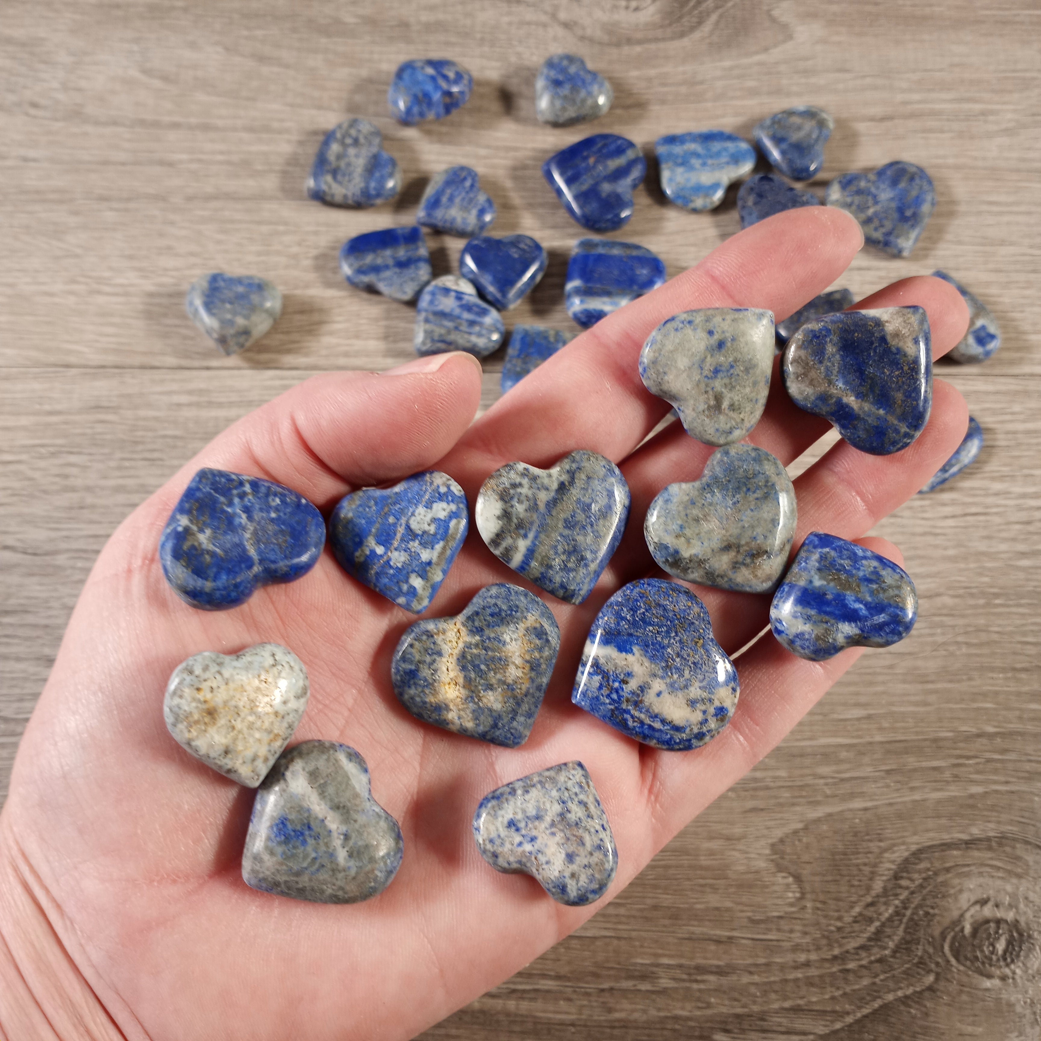 lapis lazuli pocket stone hearts- bulk