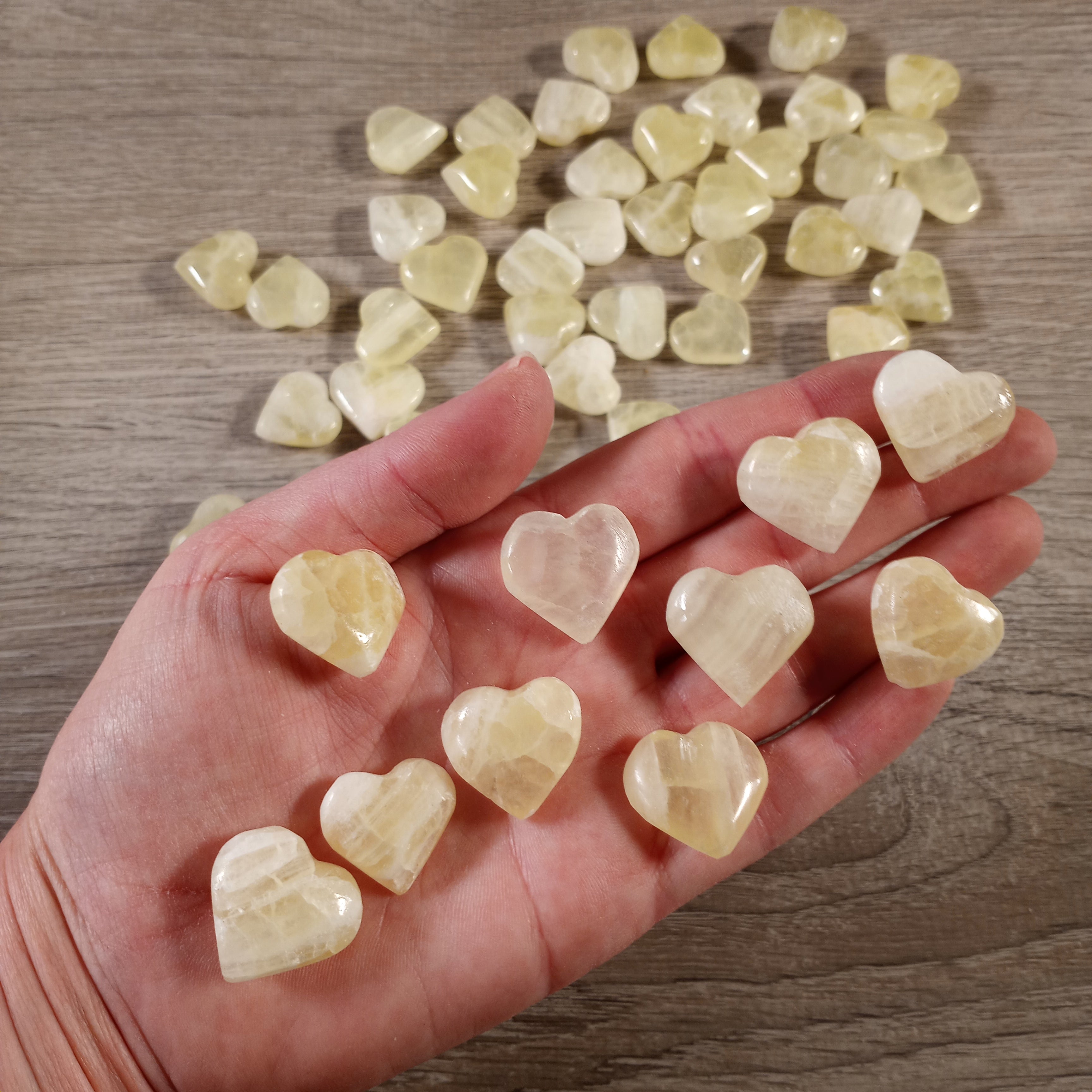 lemon calcite gemstone heart wholesale