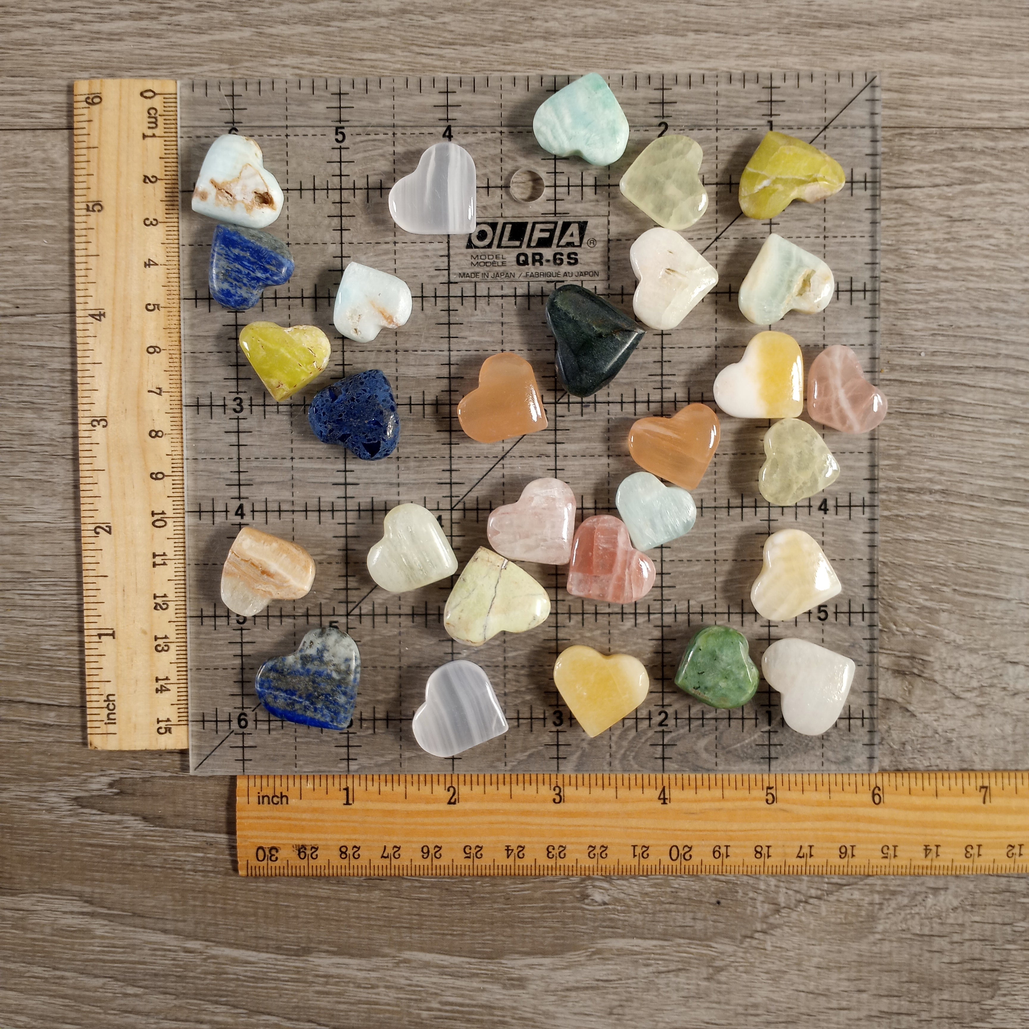 assorted crystal hearts from Afghanistan for resale