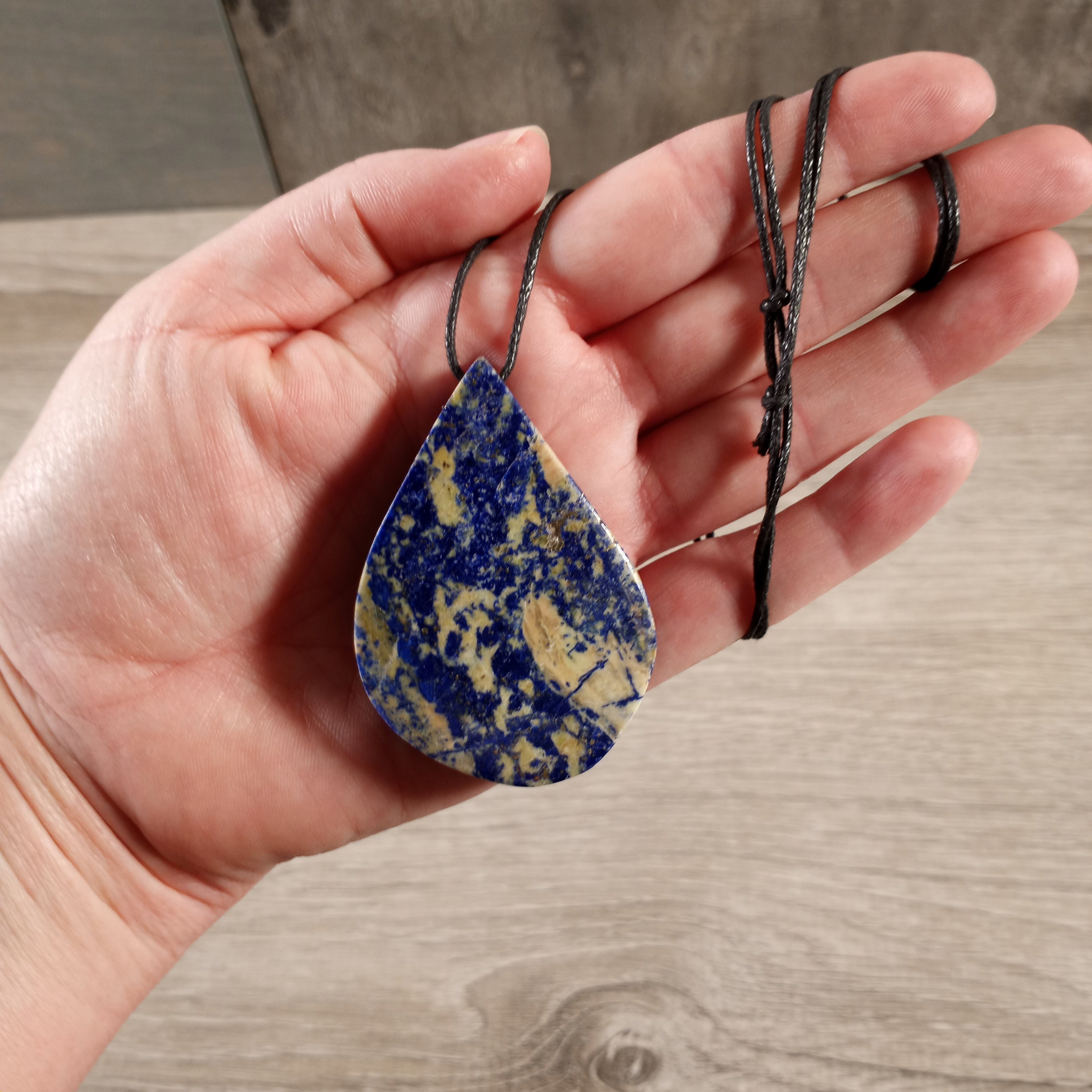 Lapis Lazuli Adjustable Cord Necklace – Metal-Free