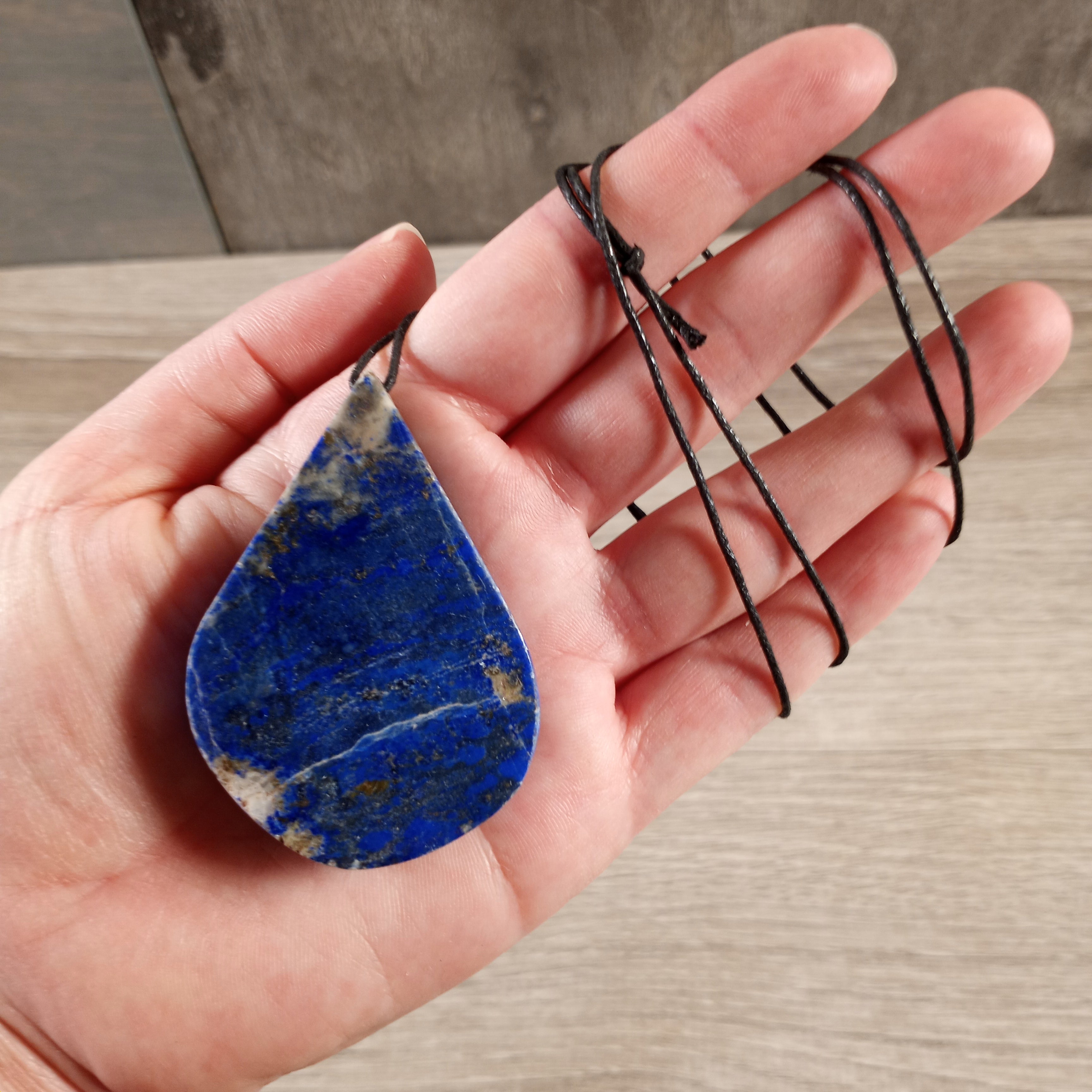 Lapis Lazuli Adjustable Cord Necklace – Metal-Free