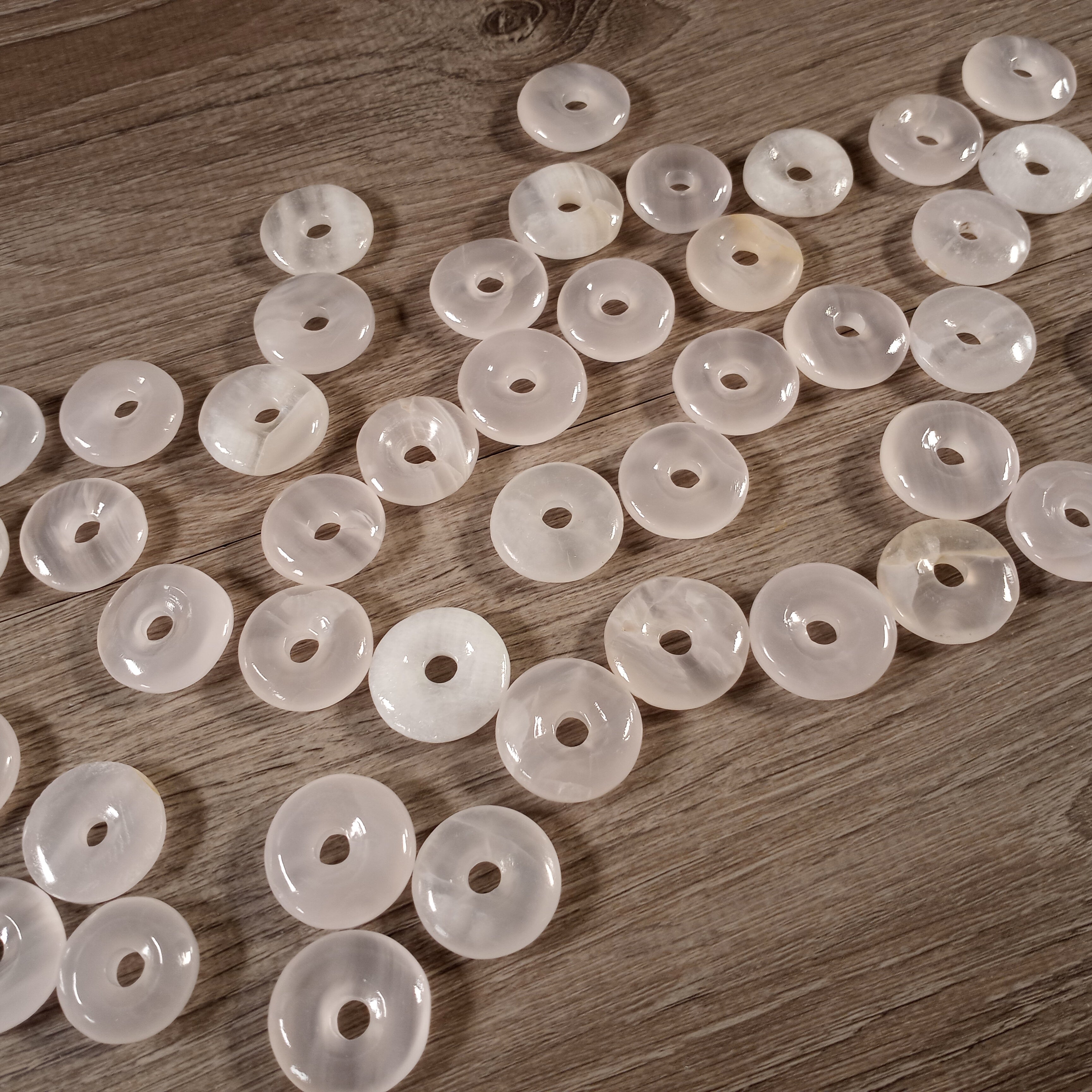 Pink calcite Donut Shape Pendant