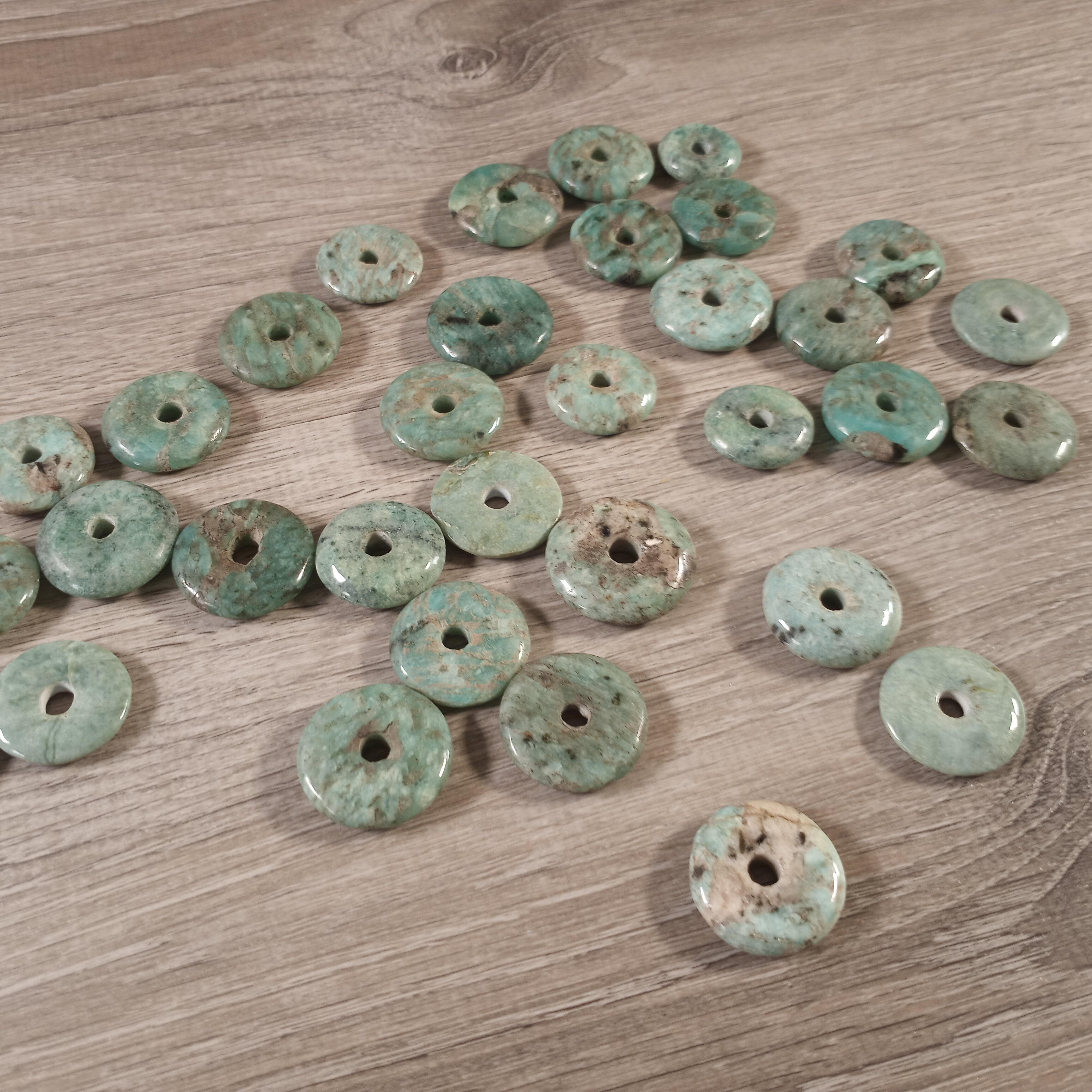 Amazonite Natural Gemstone Donuts