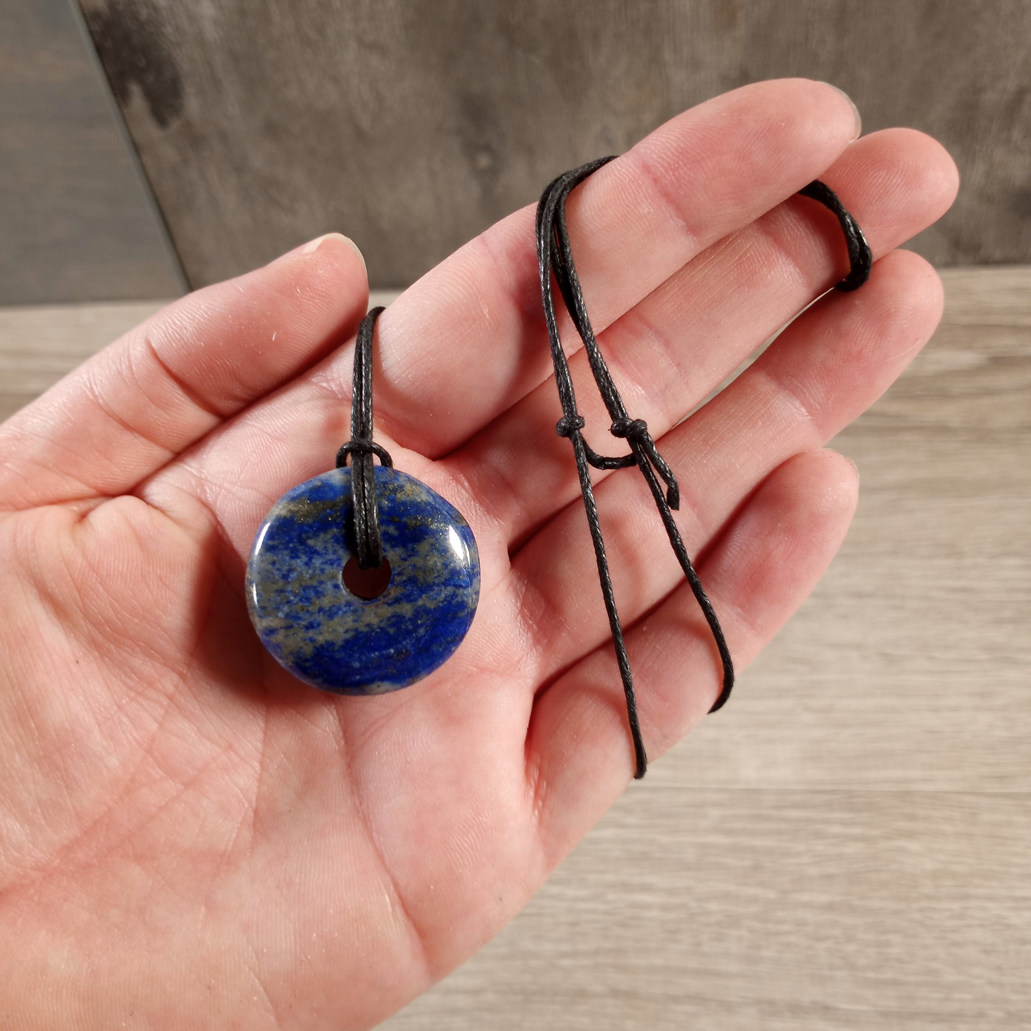 Lapis Lazuli wholesale gemstone donut necklace for crystal shops and metaphysical stores