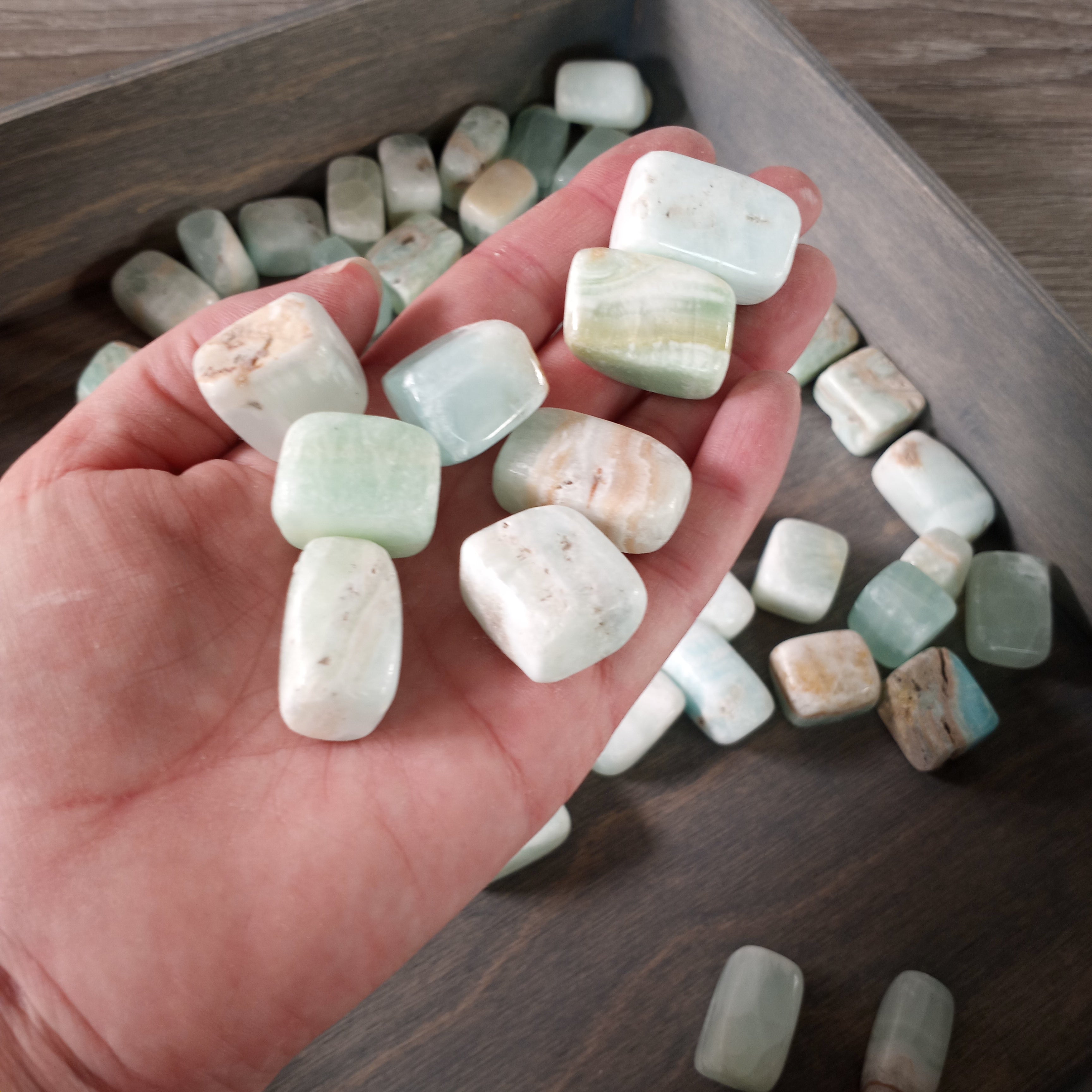 1-kilo Caribbean Calcite stones for energy work.