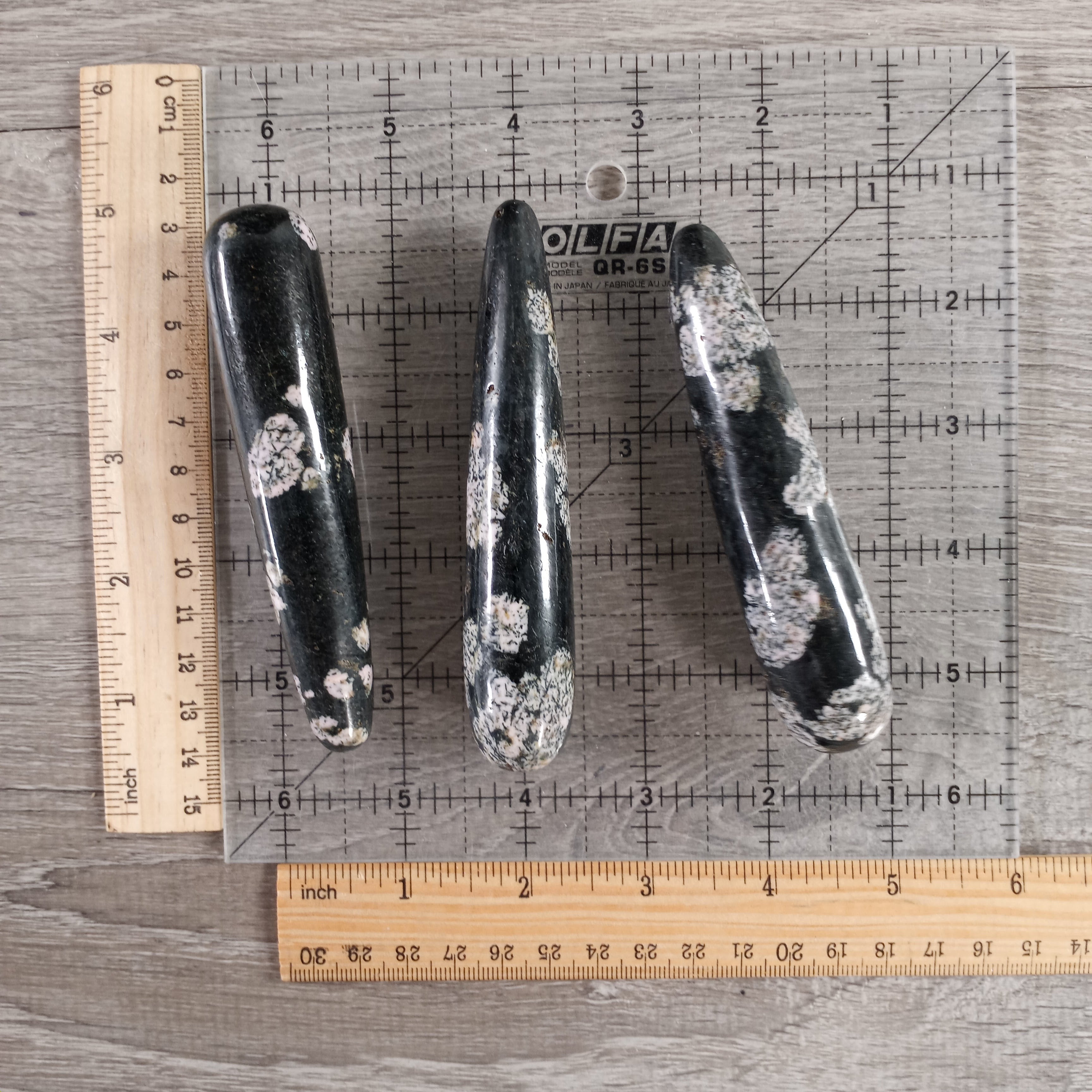 Snowflake obsidian crystal therapy tools