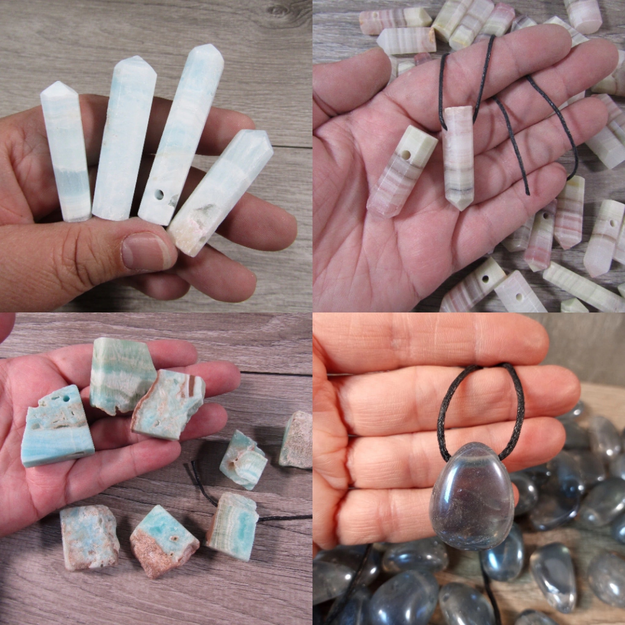 assorted large hole gemstone beads for pendant making
