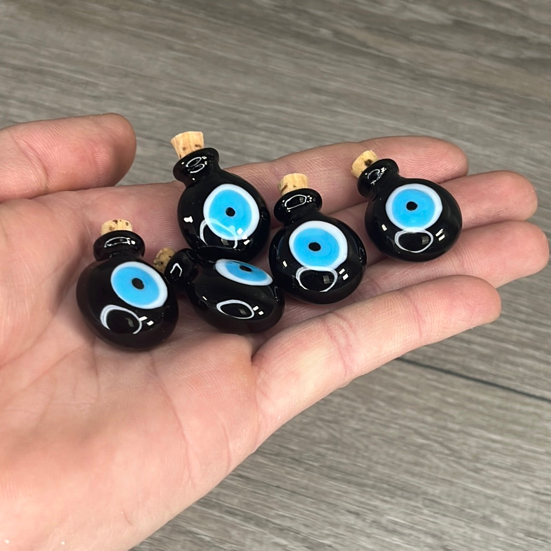 black evil eye stash bottles for aromatherapy shops