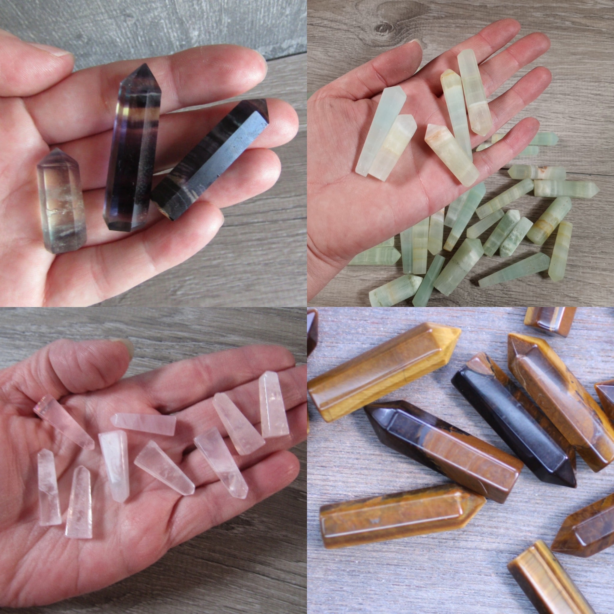 Assorted crystal obelisks for wire wrapping wholesale
