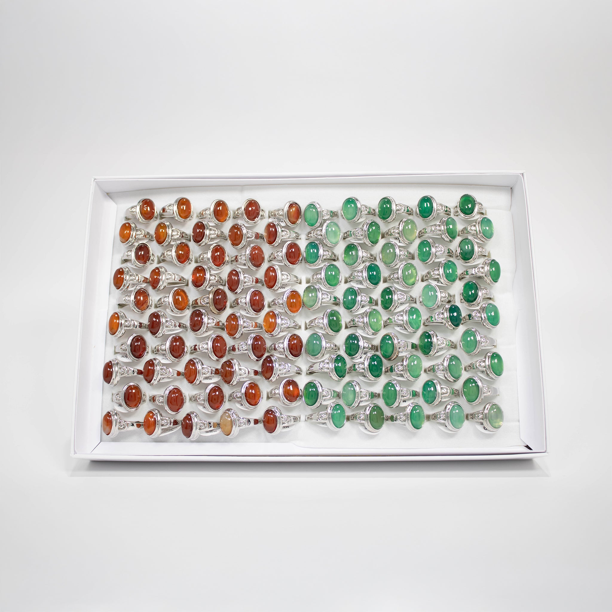 Gemstone Rings Assortment – 100 or 50 Mixed Stone Rings