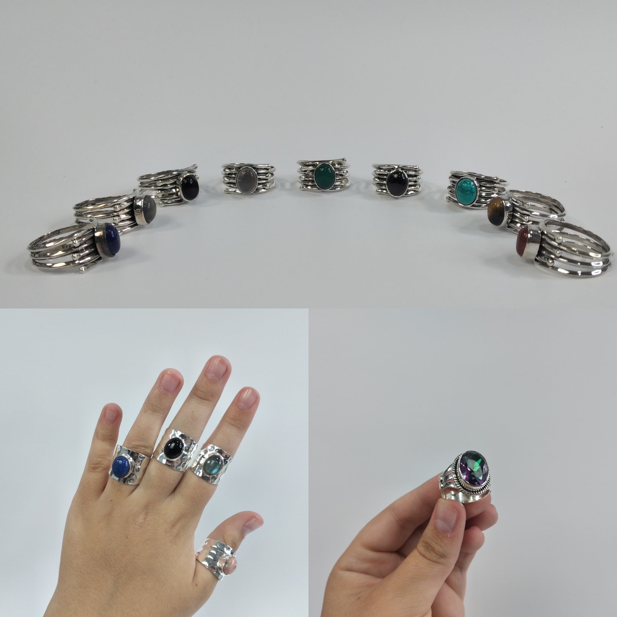 Gemstone Sterling Silver Rings – Assorted Boho Styles