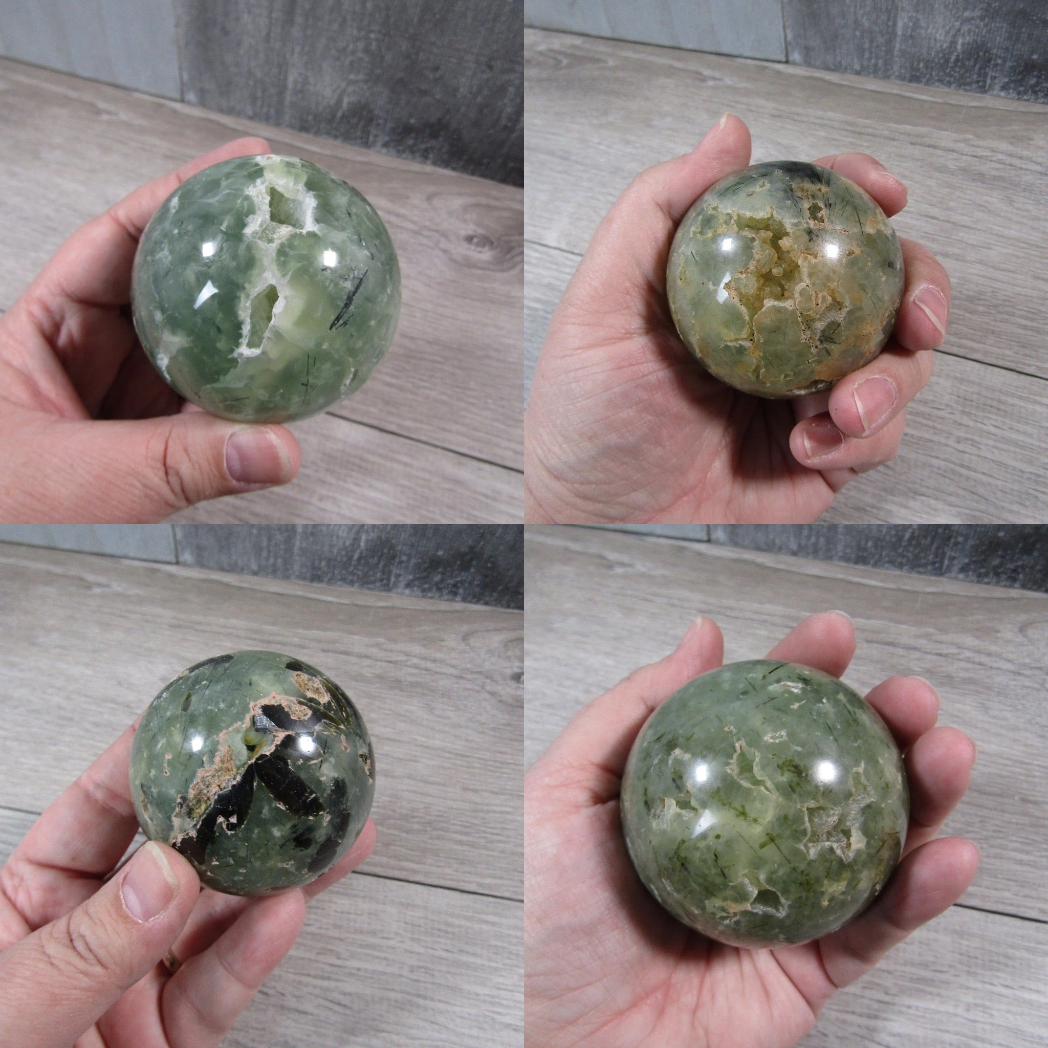 Large Prehnite sphere for crystal display
