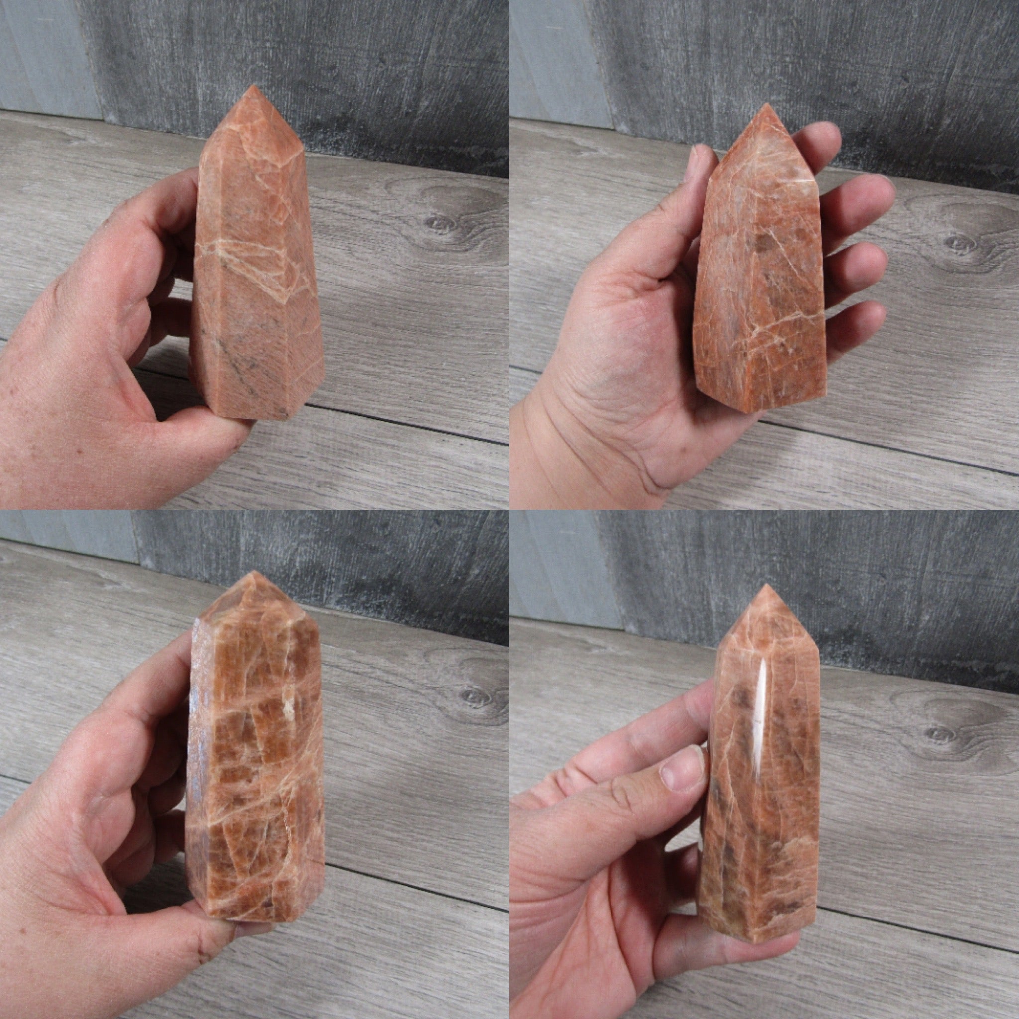 Wholesale Peach Moonstone point for metaphysical stores