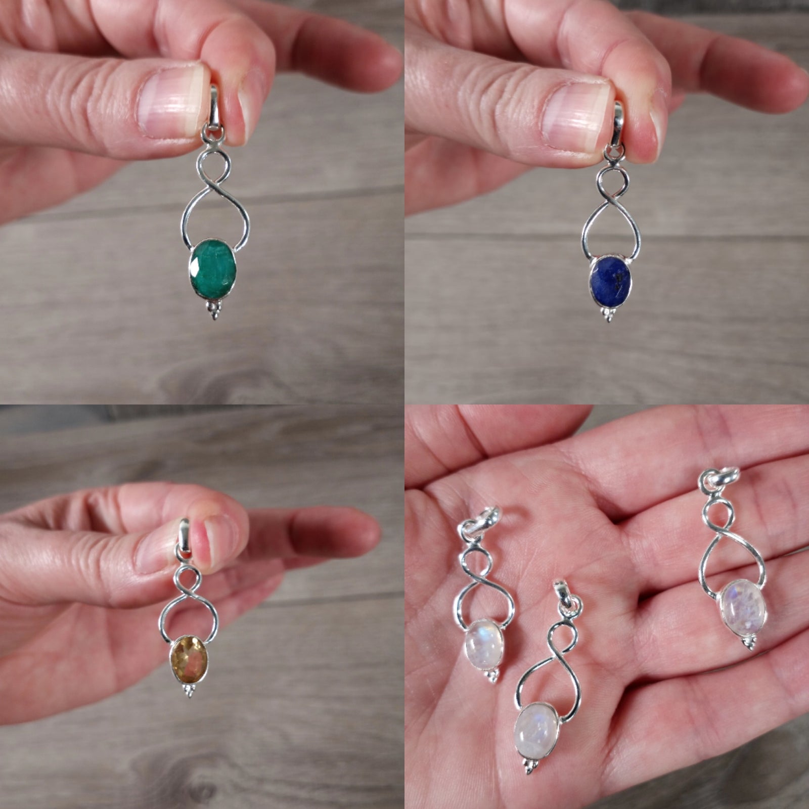 Assorted wholesale twist gemstone pendant for gift shops