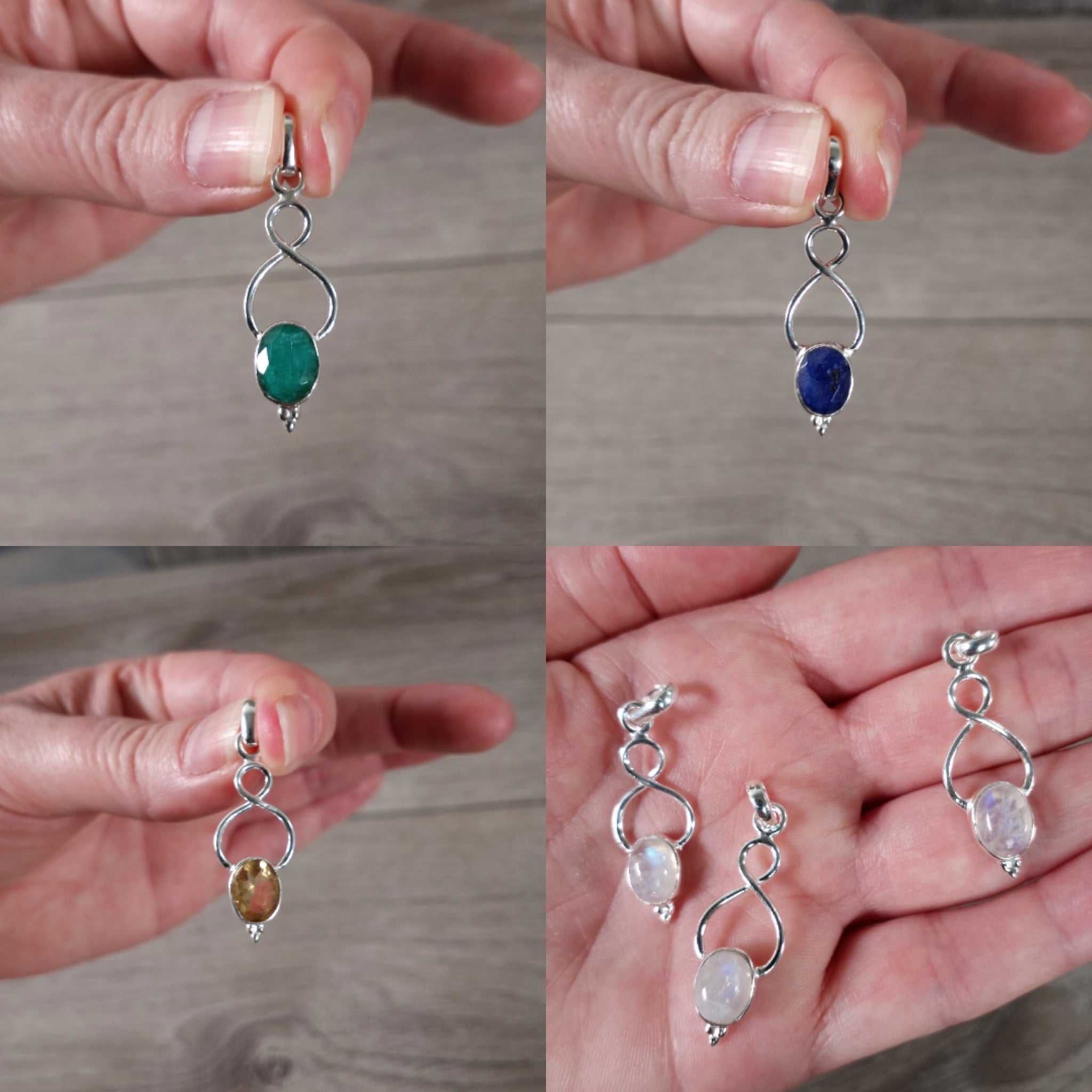 Assorted wholesale twist gemstone pendant for gift shops