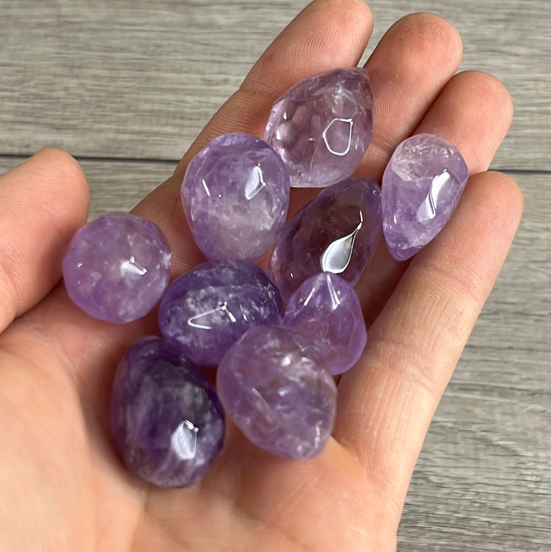 amethyst faceted crystal flame - bulk