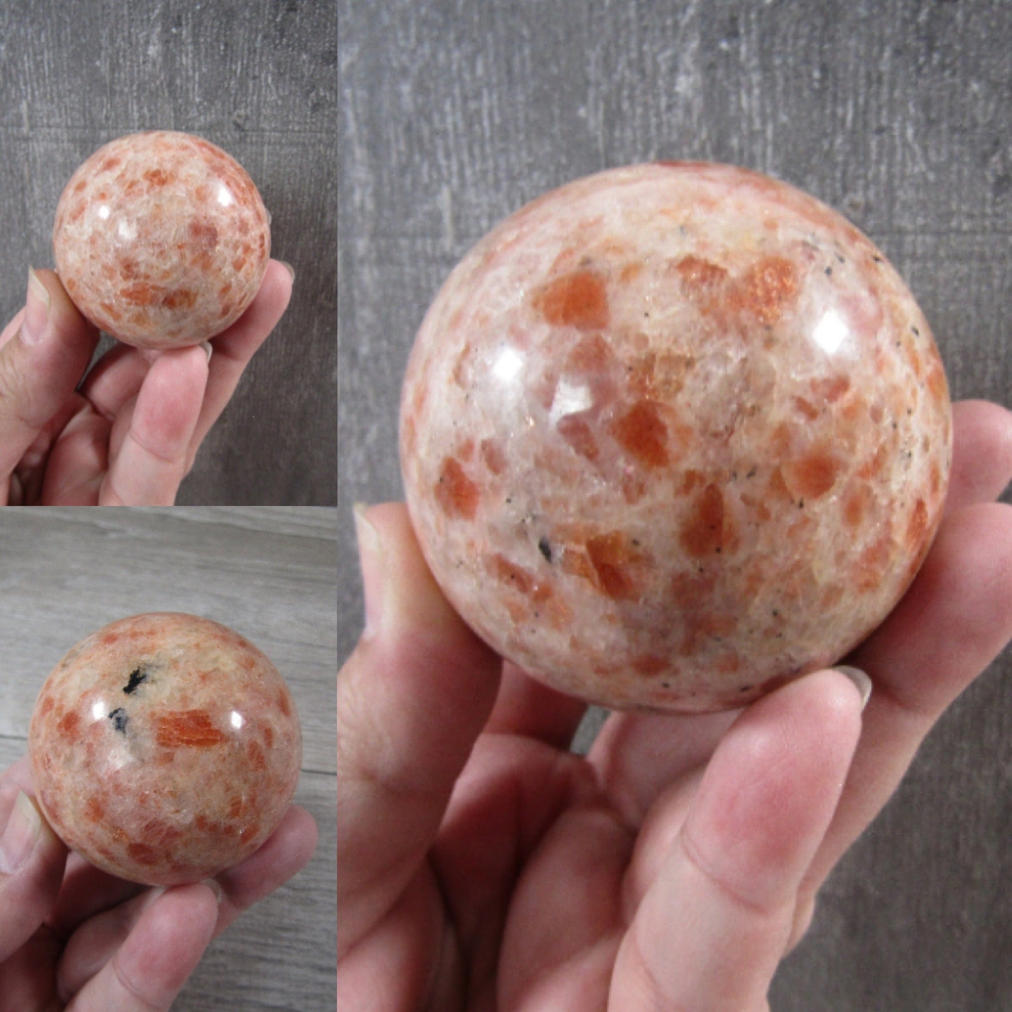 Wholesale display-size sunstone crystal sphere