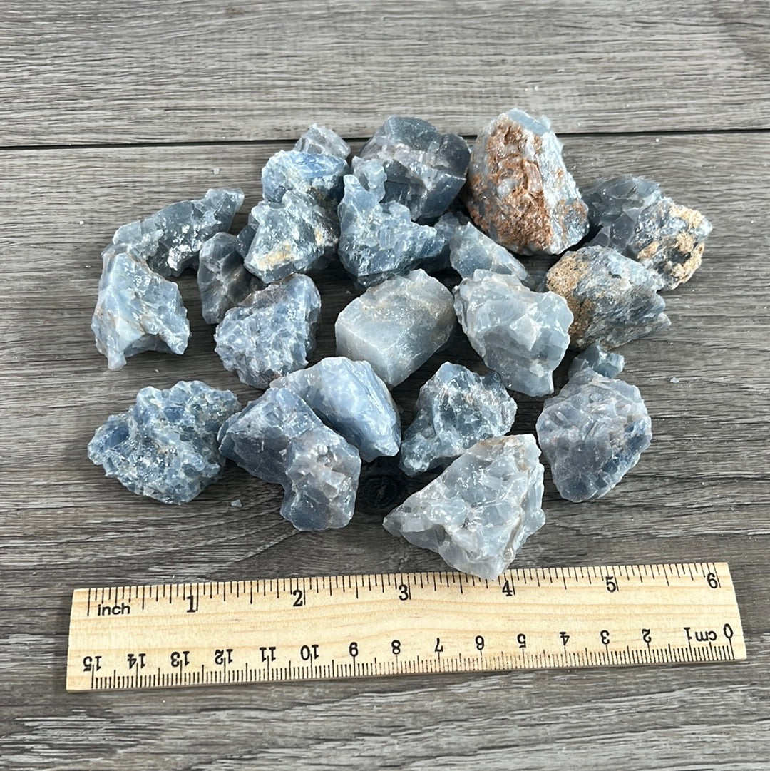 Blue Calcite Chunks - Wholesale 1 LB for Energy Healing