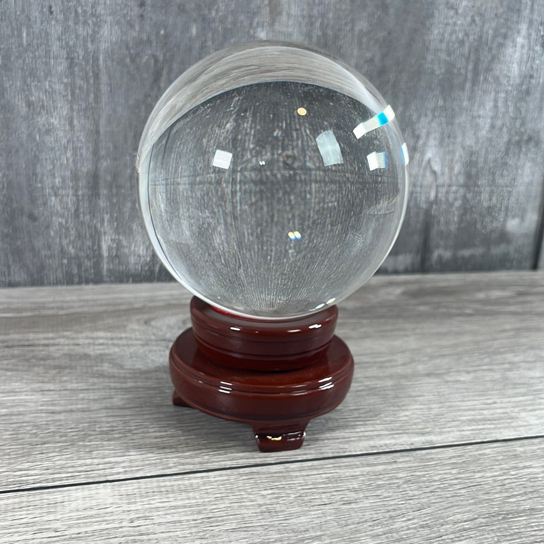 clear glass sphere spiritual decor item