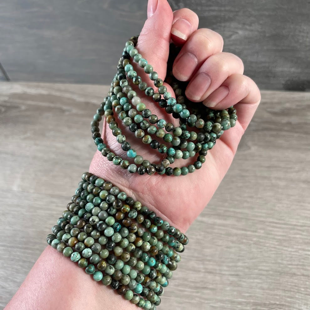 4mm African Turquoise layering bracelets for bulk buyers