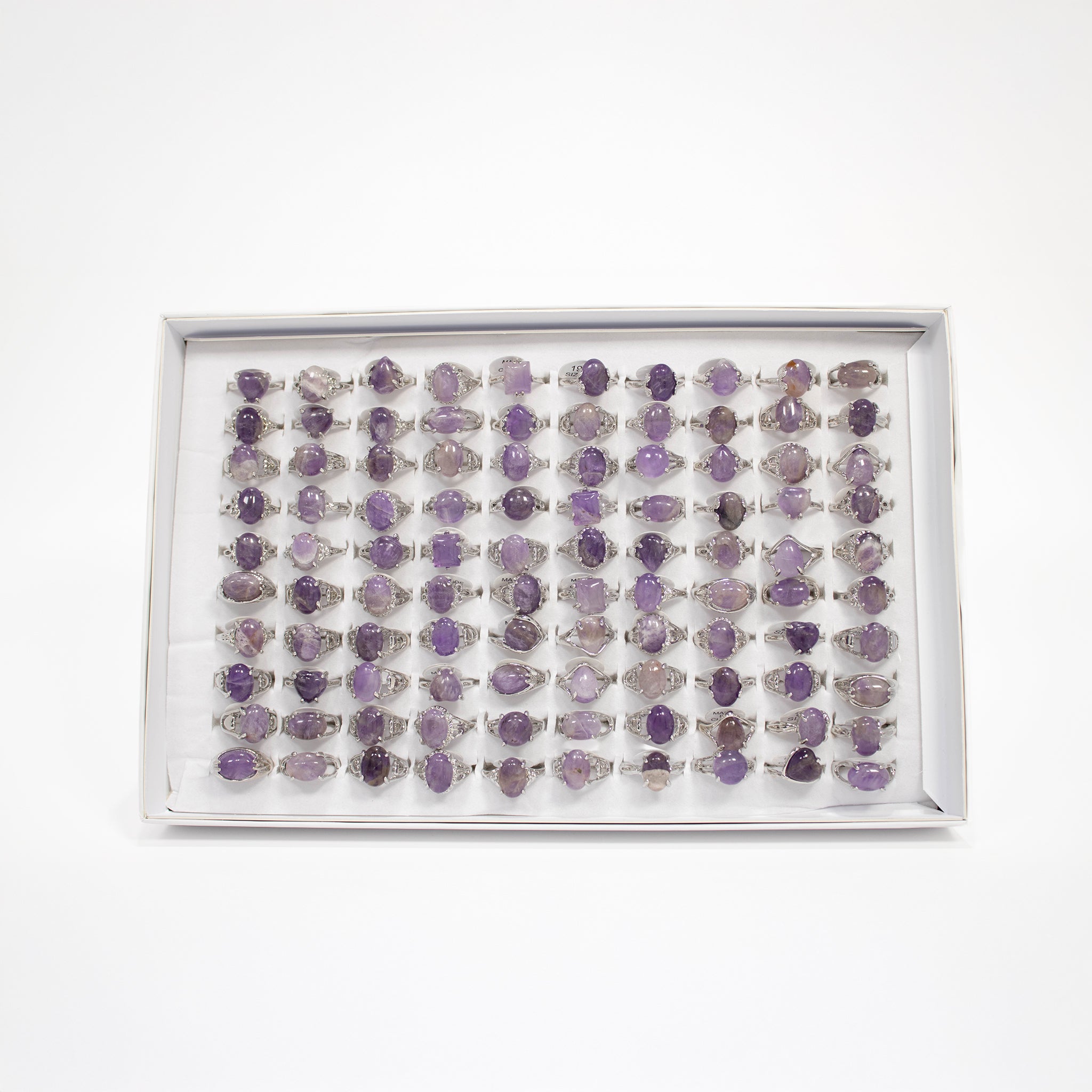 Gemstone Rings Assortment – 100 or 50 Mixed Stone Rings