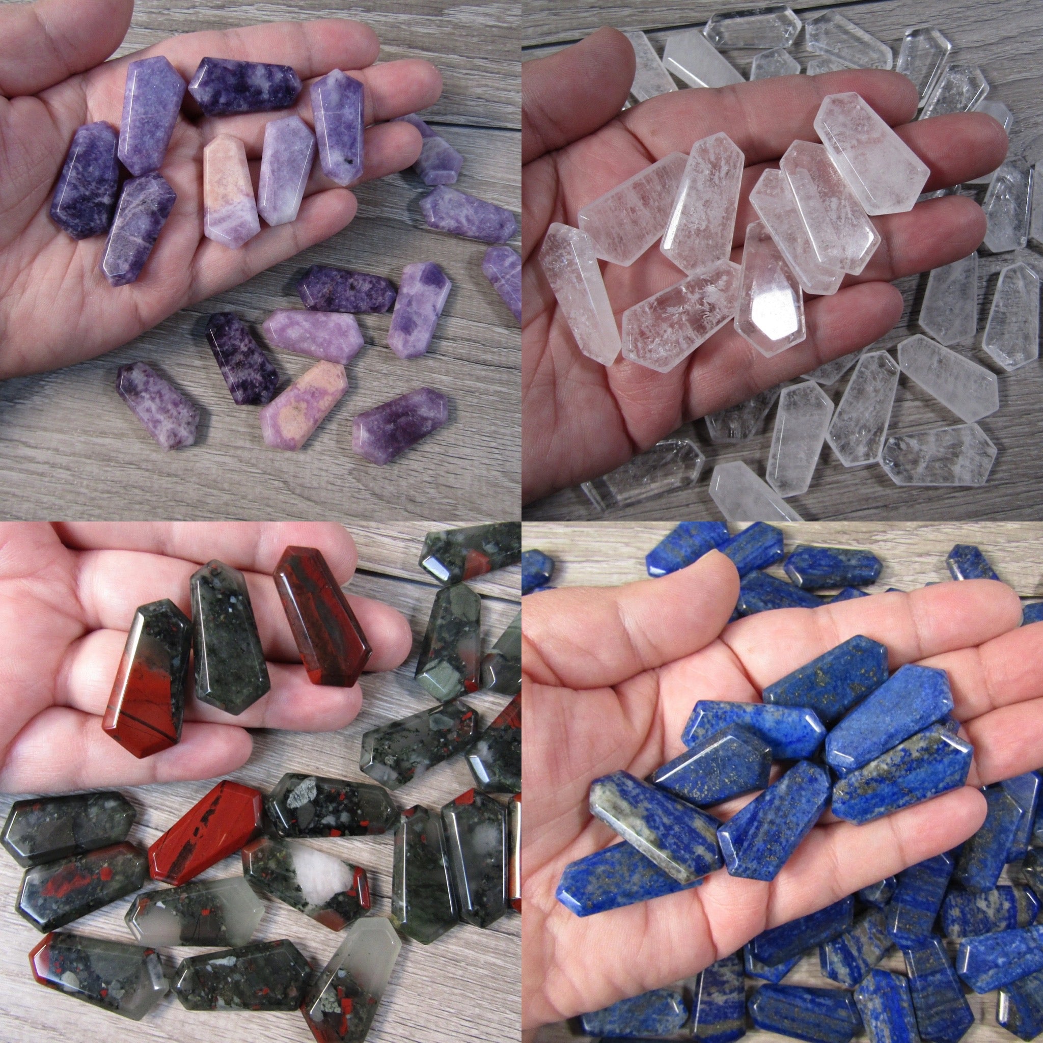 Gemstone Double Terminated Mini Wand flat style energy tool 1 inch size