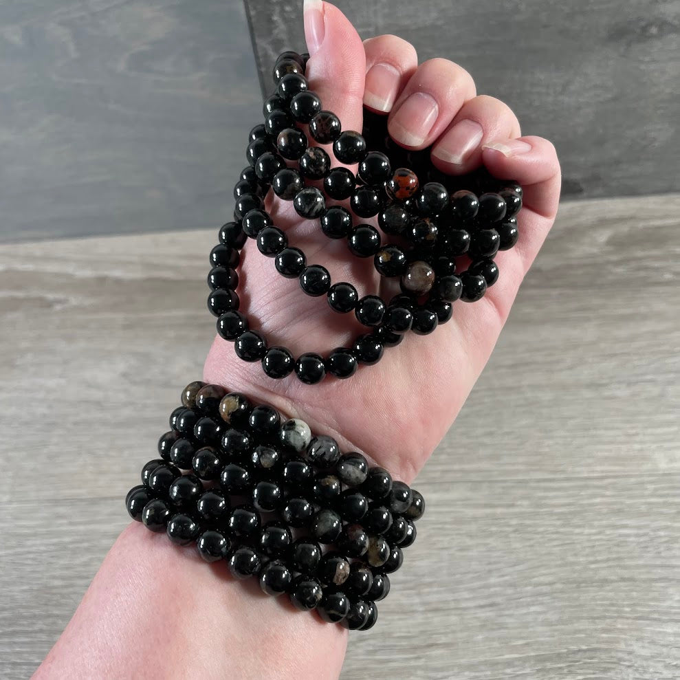 Black tourmaline bracelets for layering bulk wholesale