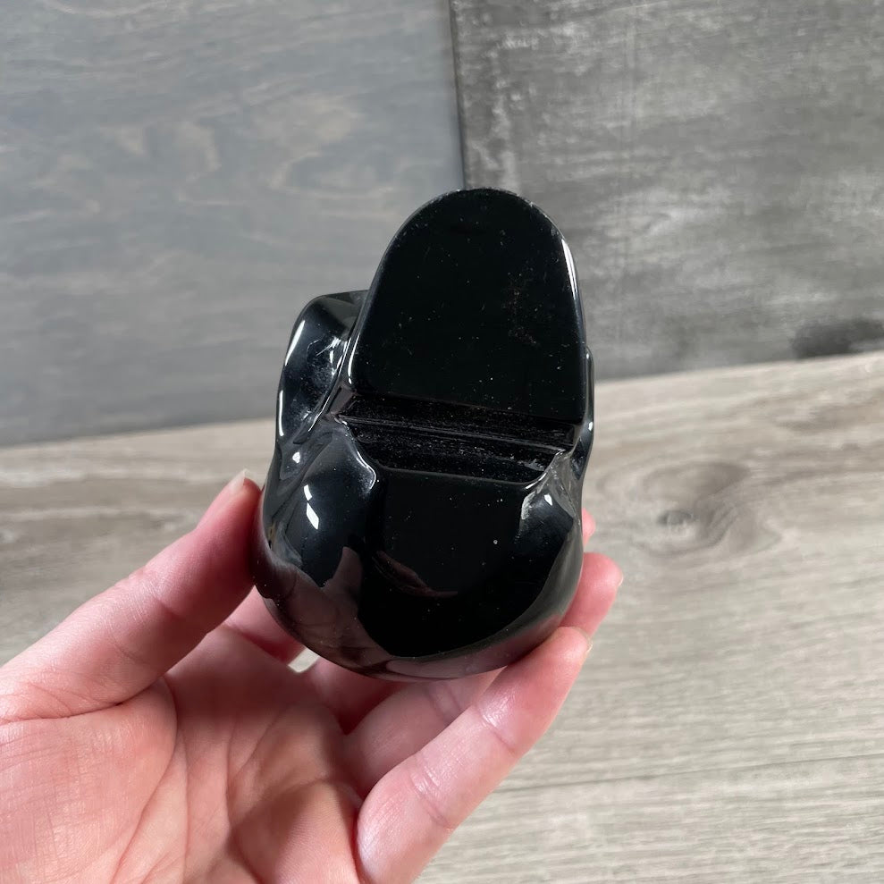 Bottom of black obsidian skull